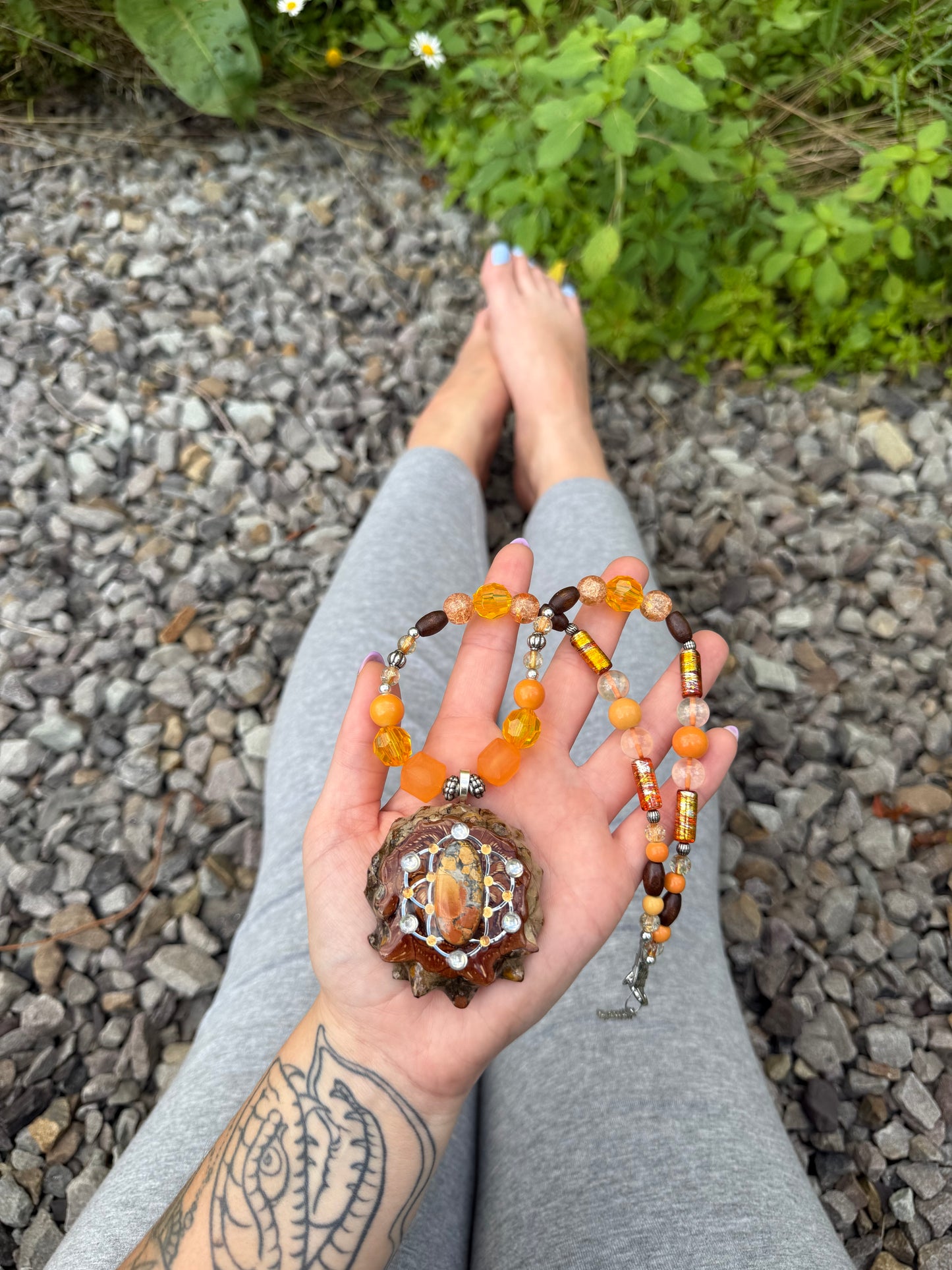 The Tangerine Temple Pinecone Necklace