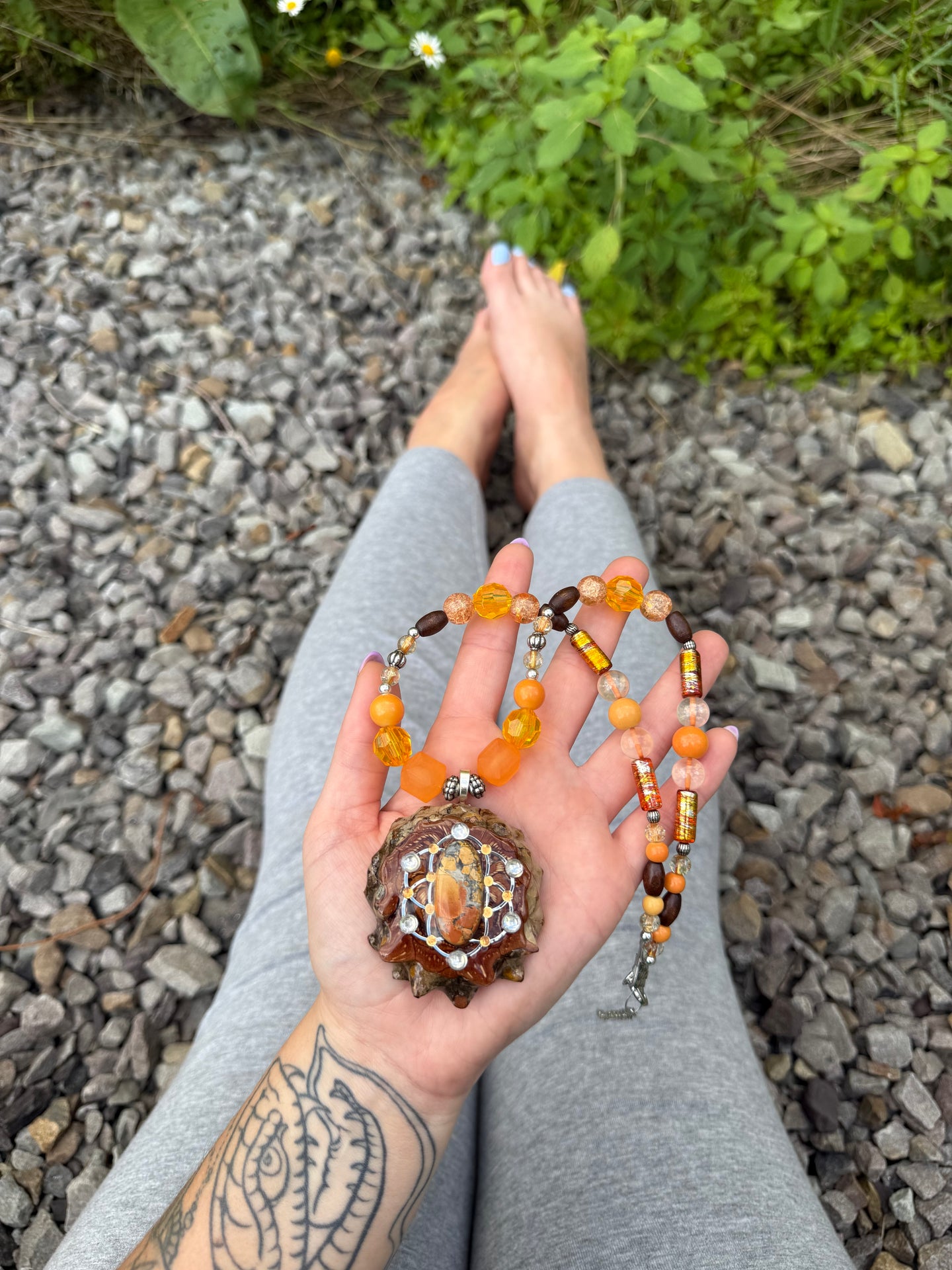 The Tangerine Temple Pinecone Necklace