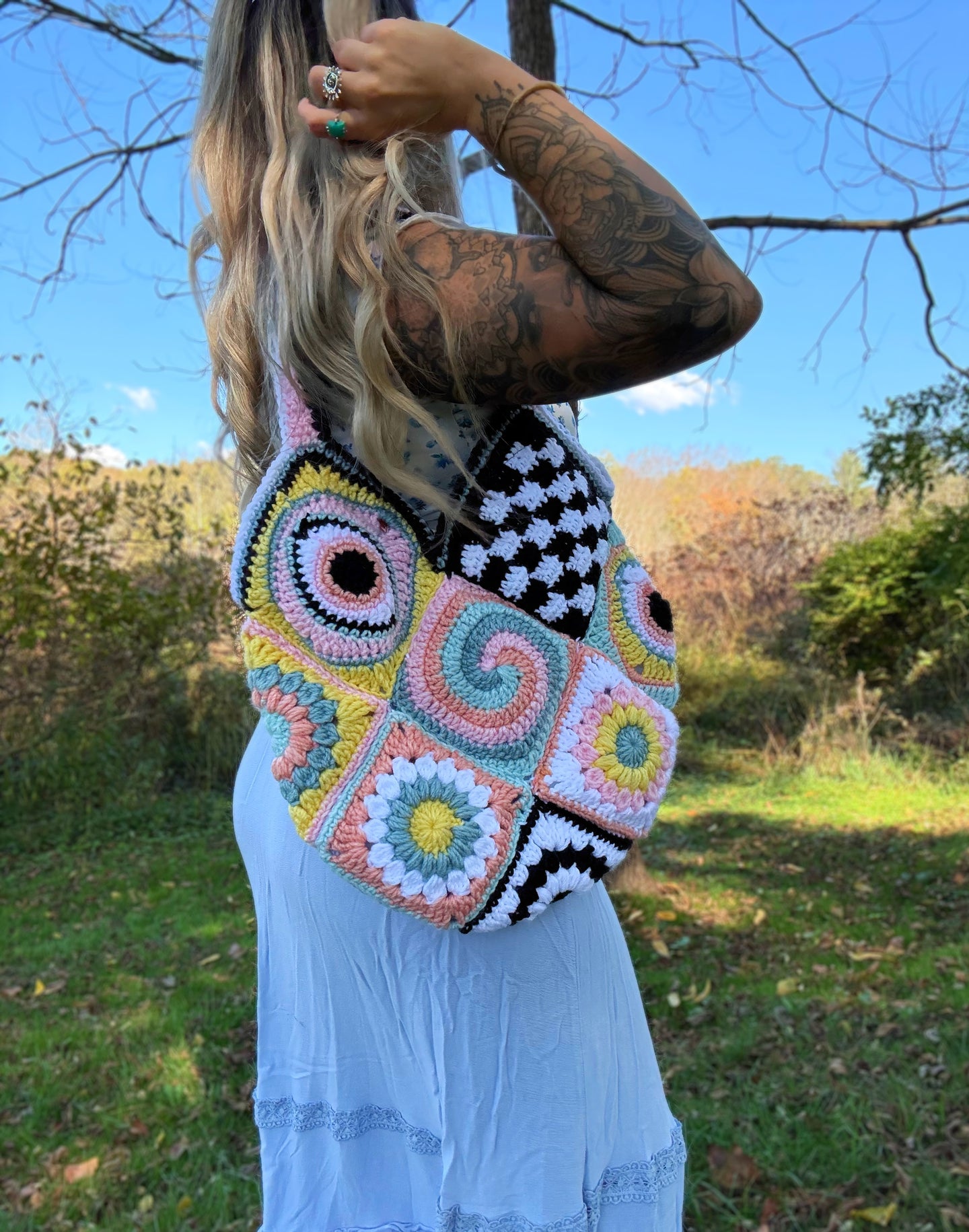 (Lined) Trippy Patchwork Purse