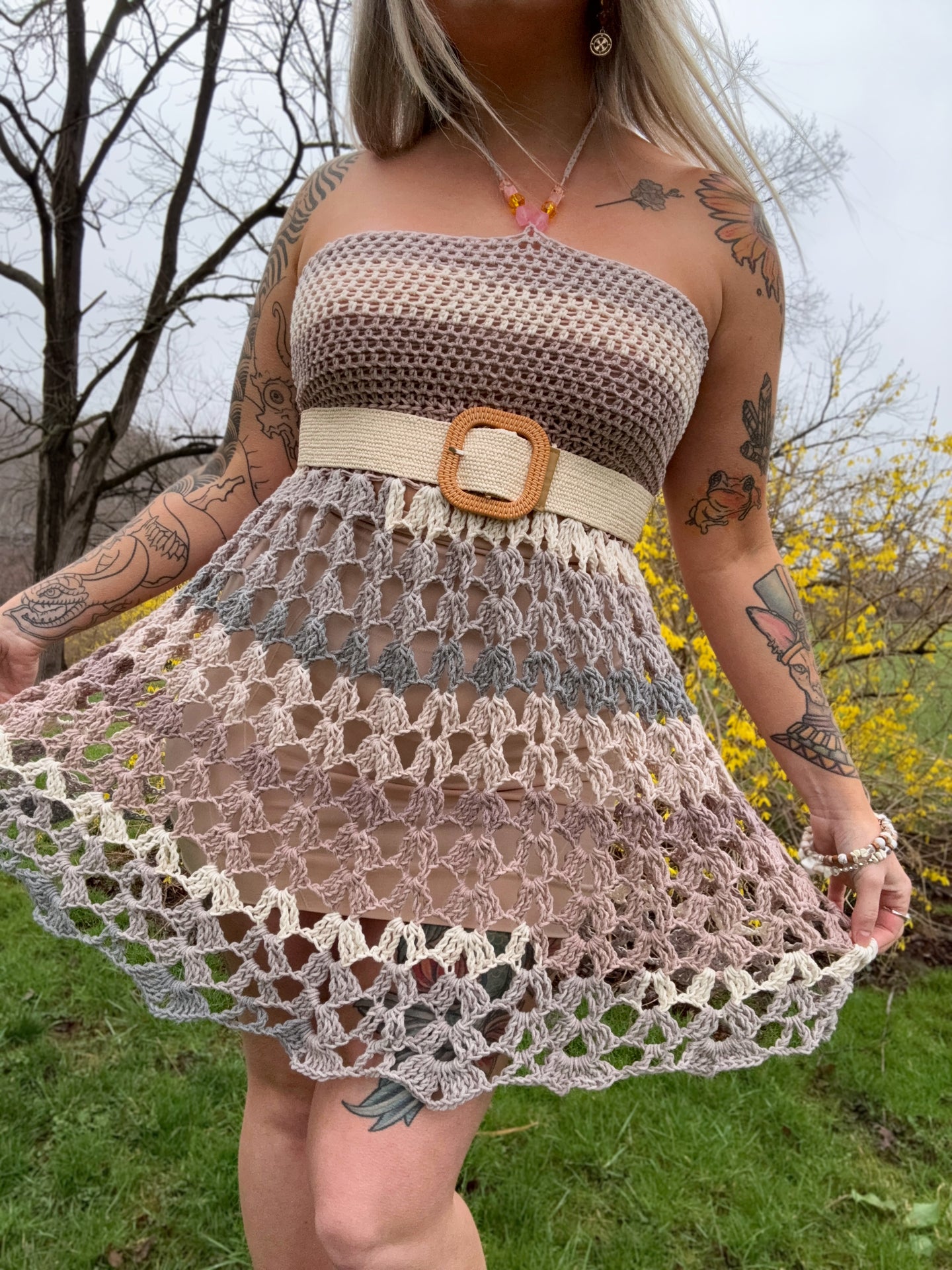 S/L Boho Mesh Dress