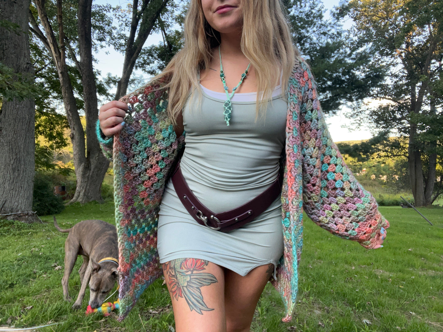 One Size Muted Rainbow Cardigan