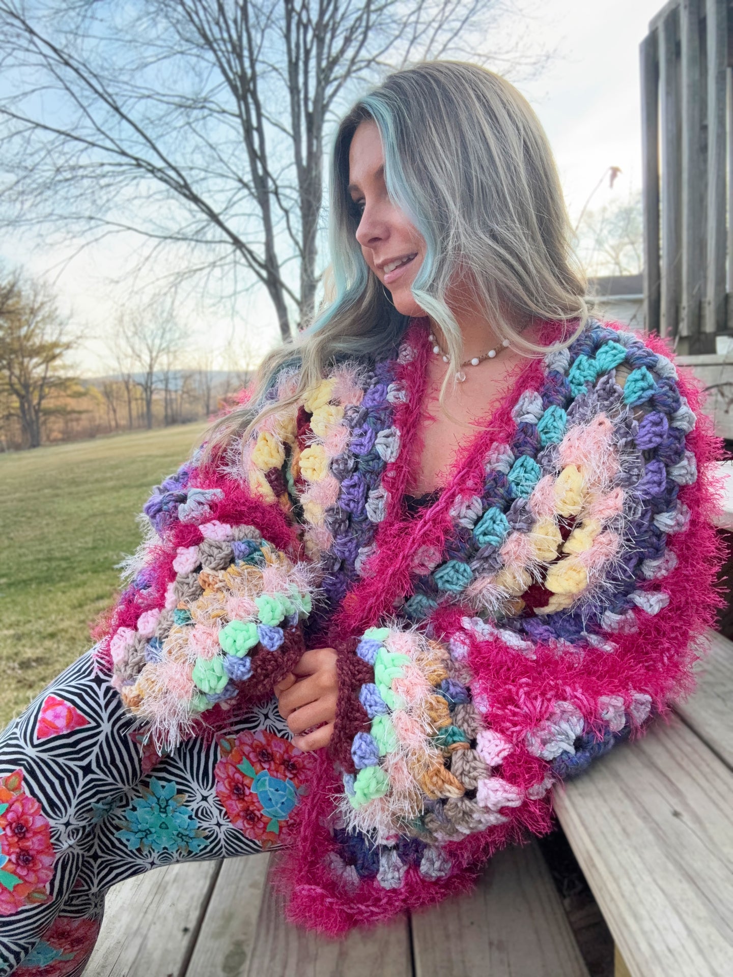 Oversized Chunky Scrap Cardi