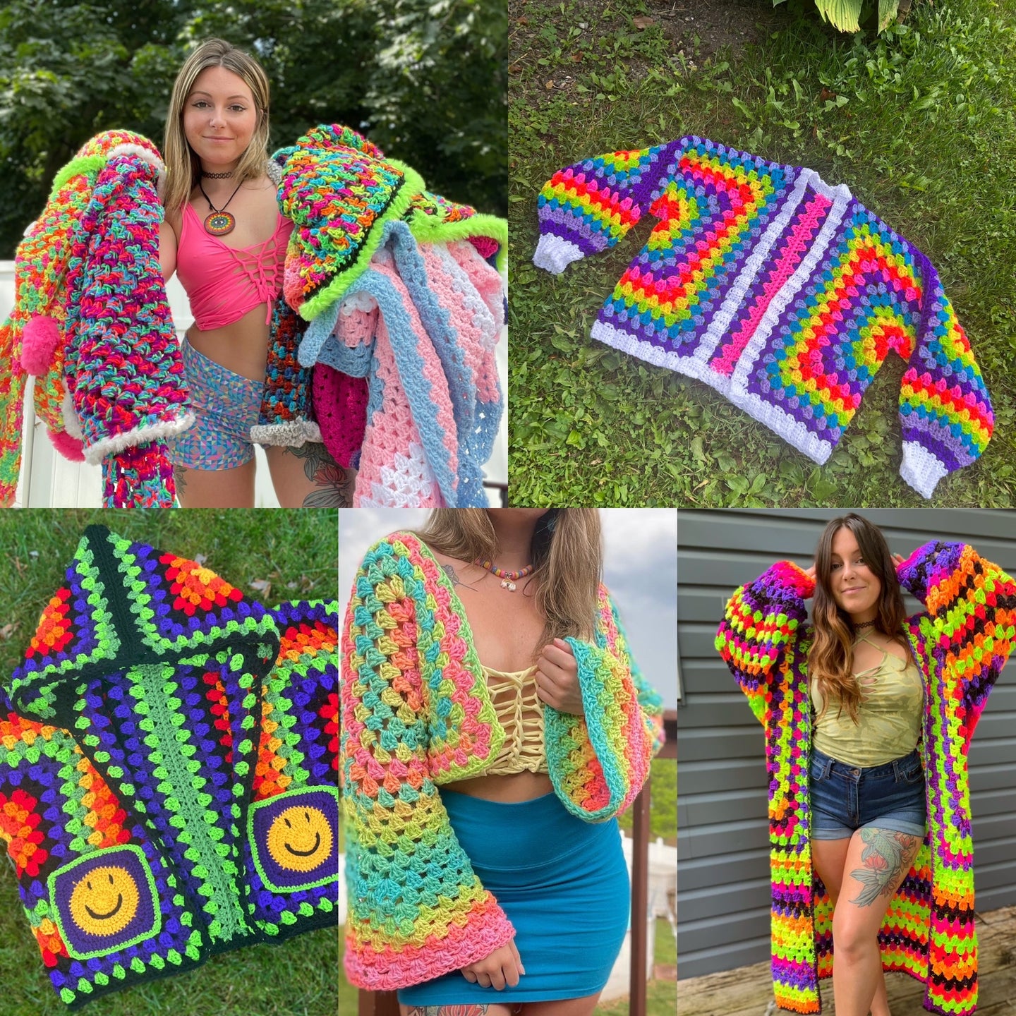 The Mix and Match Hexagon Cardigan - All-in-One Pattern (Oversized, Cropped, Bell Sleeve, Accessories)