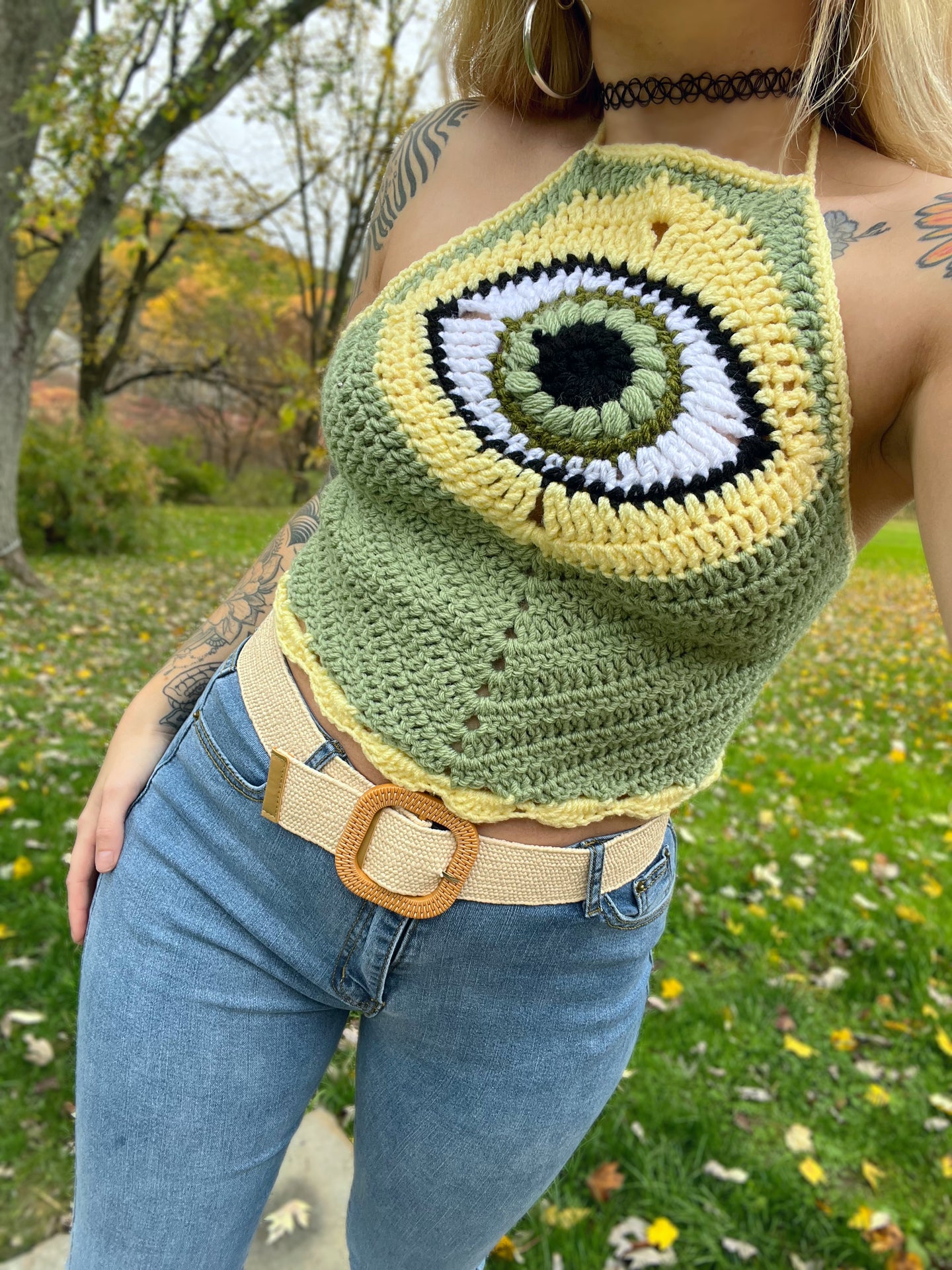 S/M Iris Halter Top - Cyclops Army