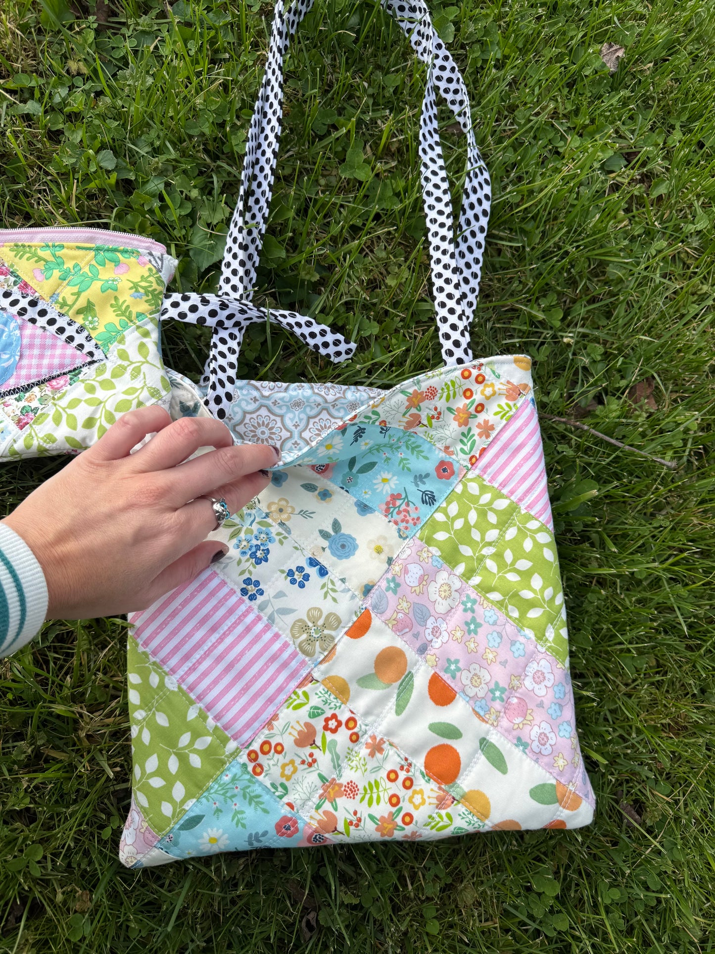 Patchwork Tote & Zipper Pouch Set