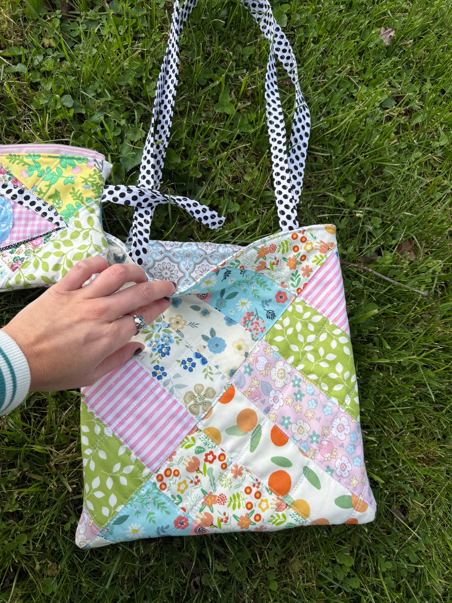 Patchwork Tote & Zipper Pouch Set