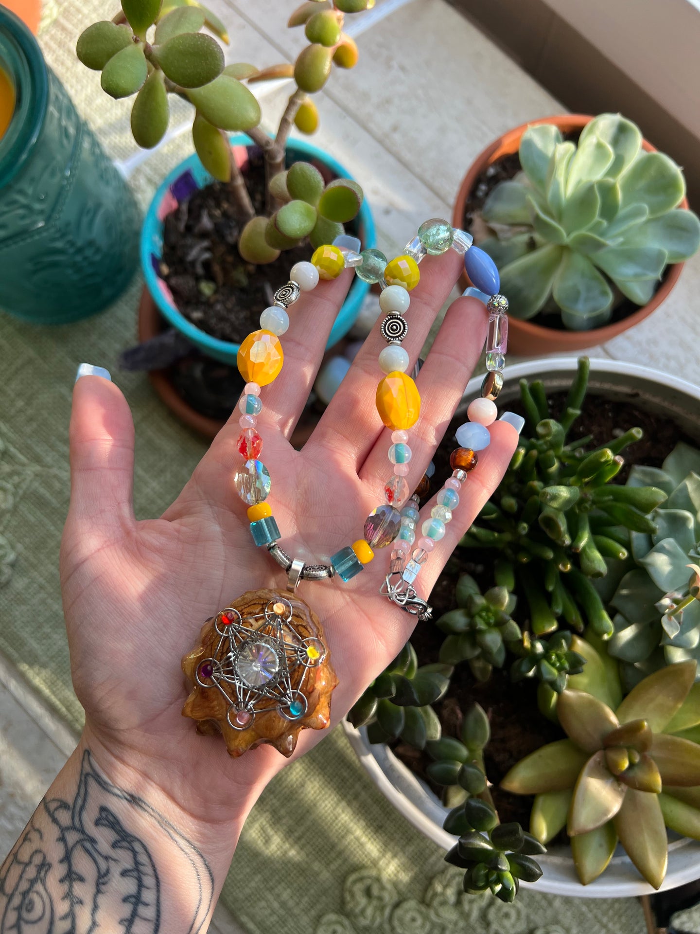 Beaded Pinecone Necklace 22-24”