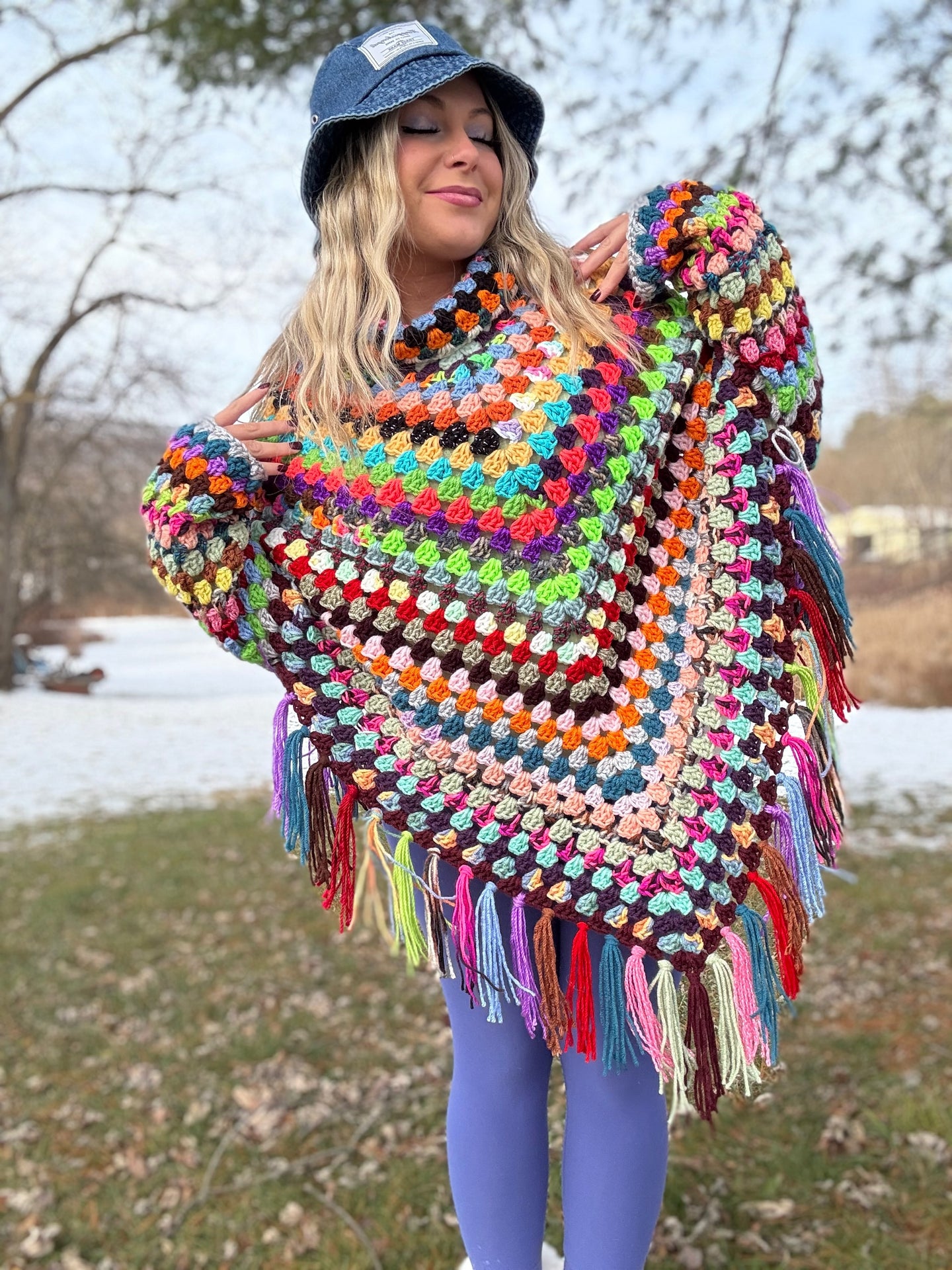 OOAK Scrappy Sweater Poncho