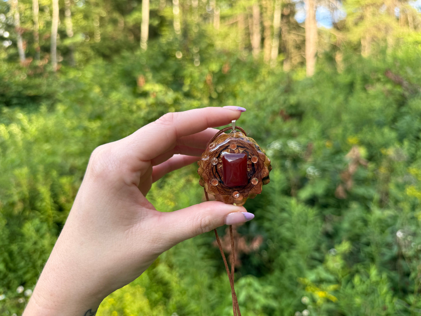 Gemstone Pinecone Pendant