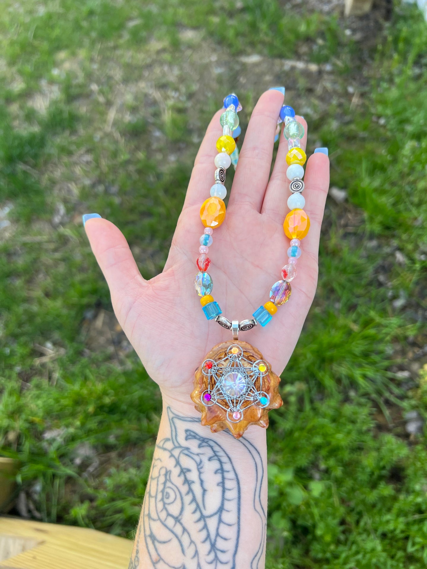 Beaded Pinecone Necklace 22-24”