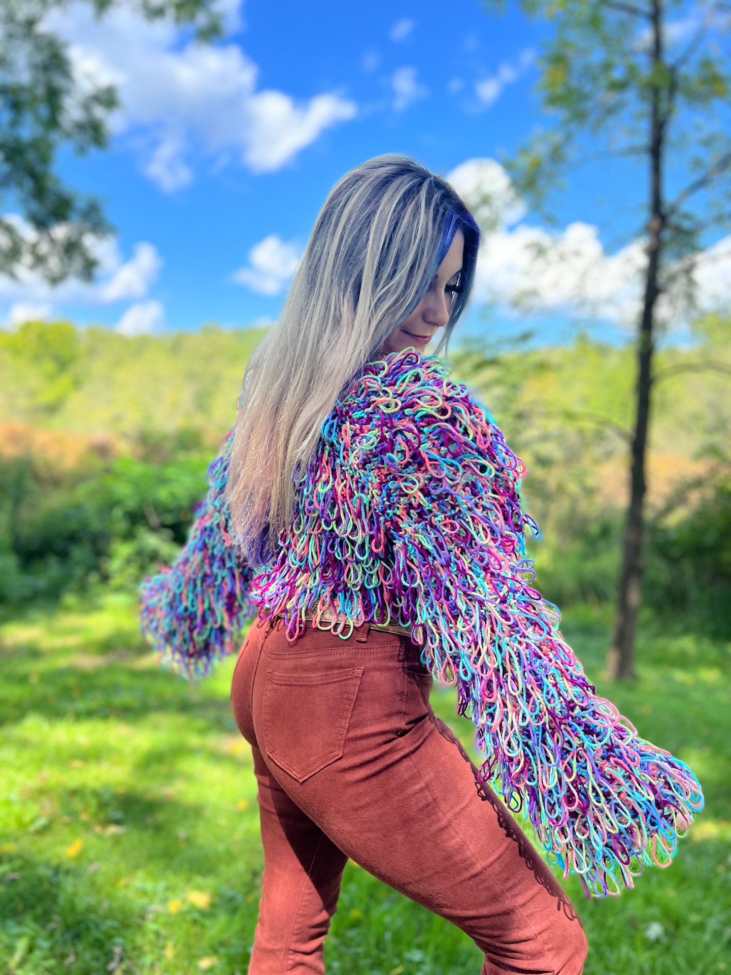 Cropped Shaggy Cardigan
