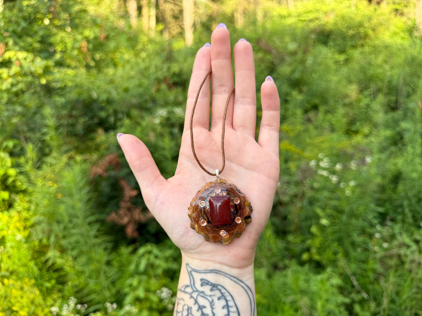 Gemstone Pinecone Pendant