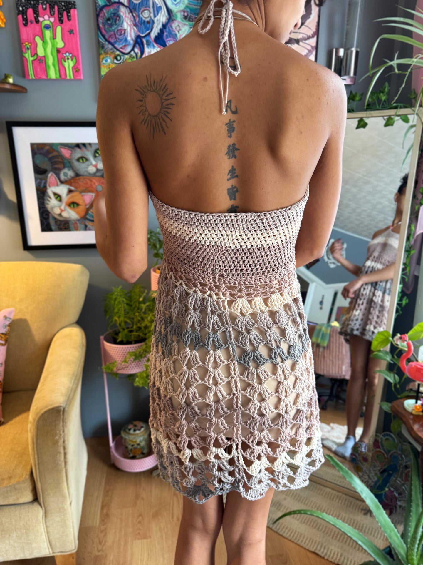S/L Boho Mesh Dress