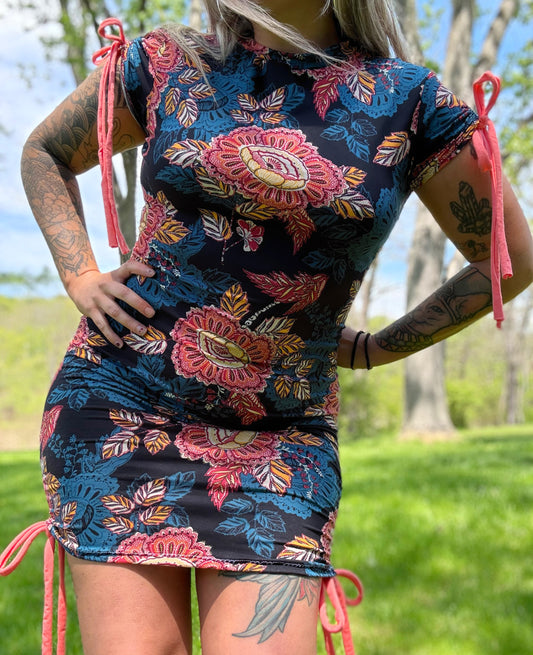 S/M Cinched Minidress Handmade