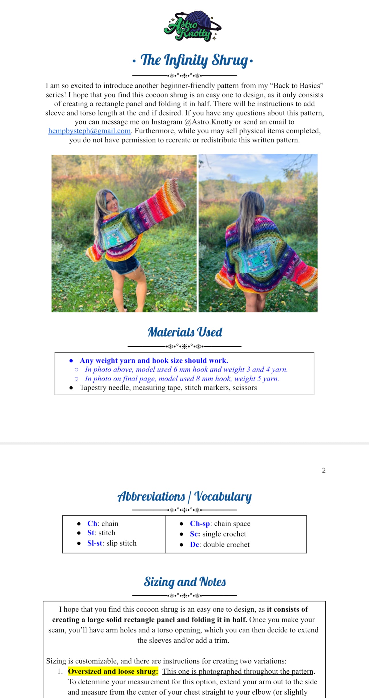 The Infinity Shrug Pattern