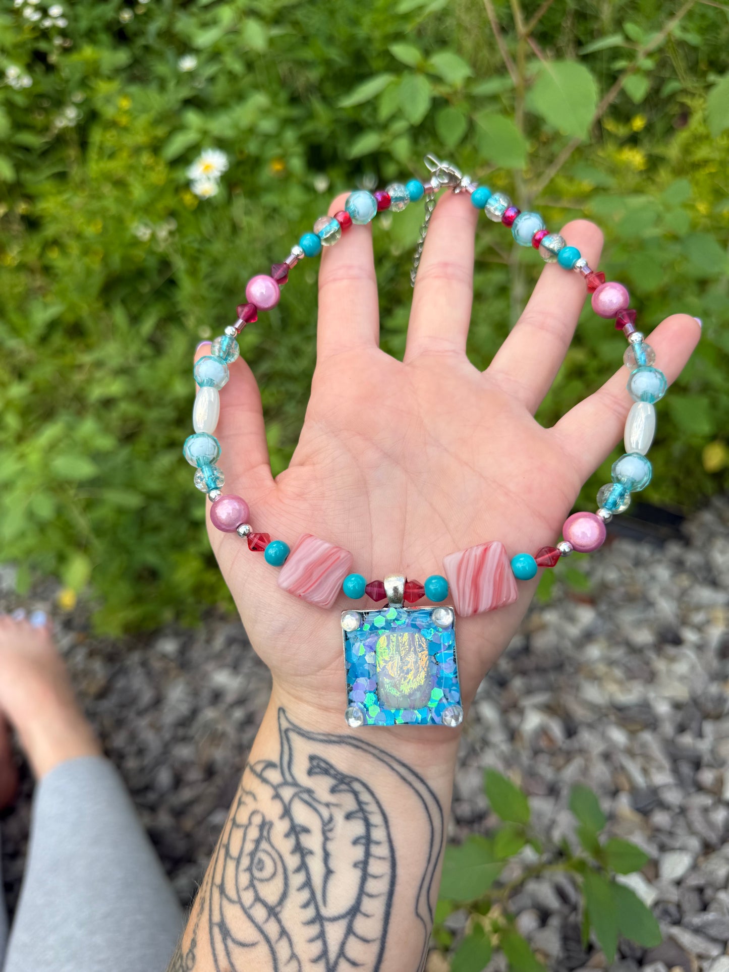 Squared Away Beaded Choker 16-18”