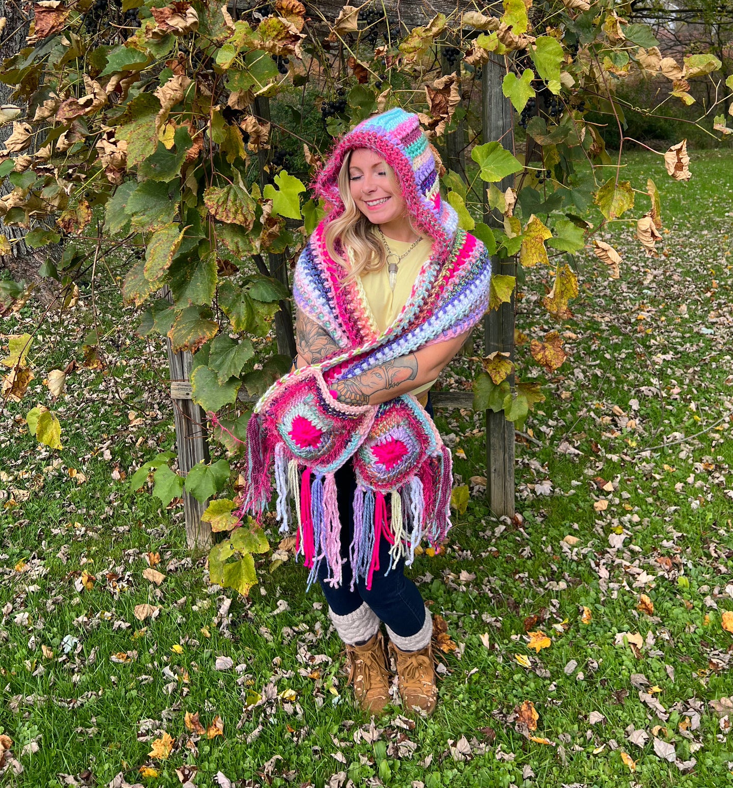 Hooded Pocket Shawl