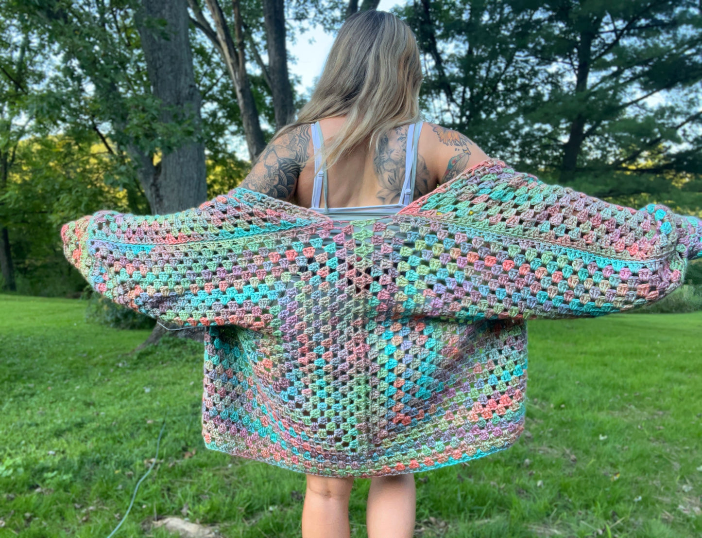 One Size Muted Rainbow Cardigan