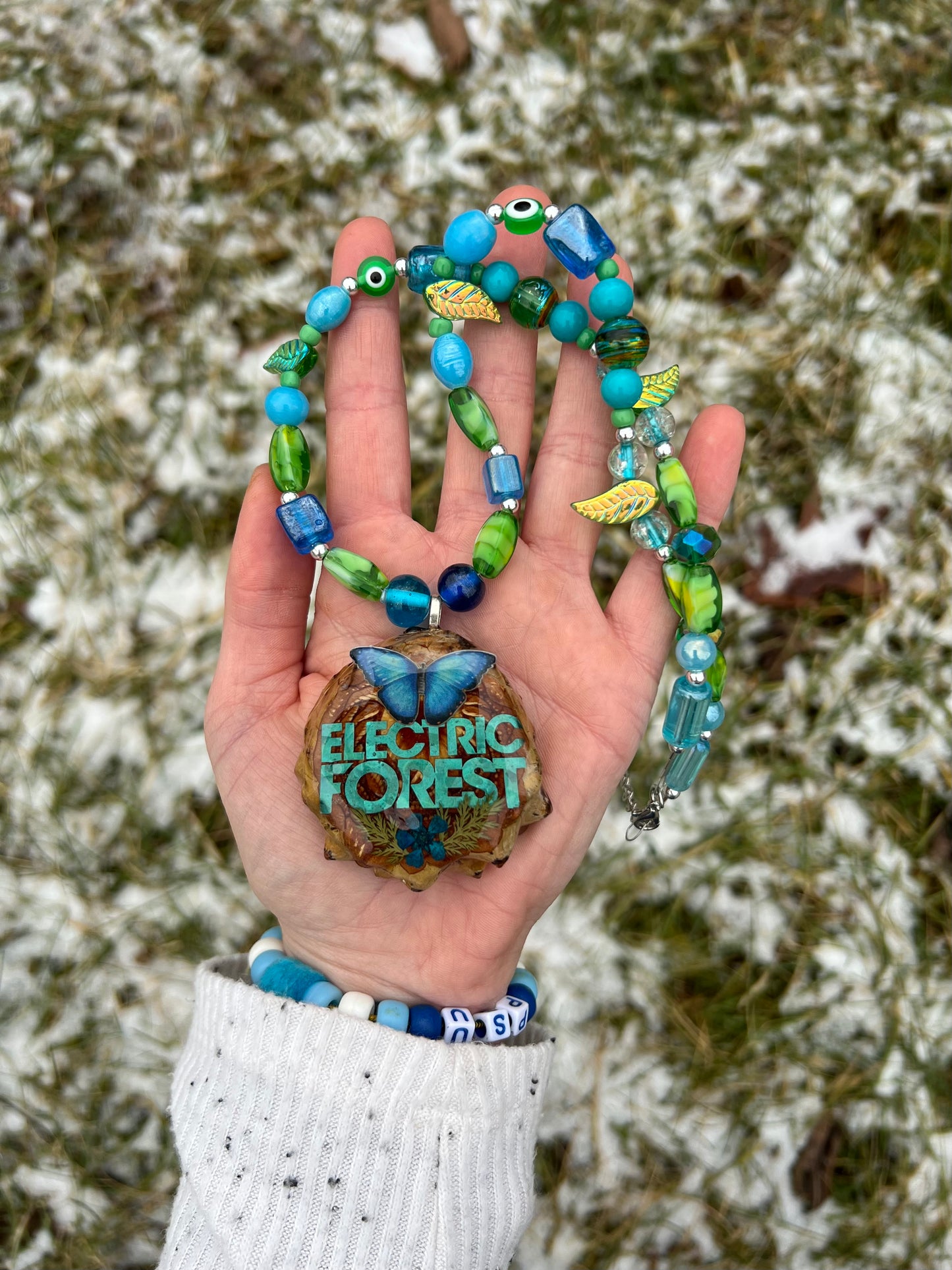 Electric Forest Pinecone Necklace 20-23”