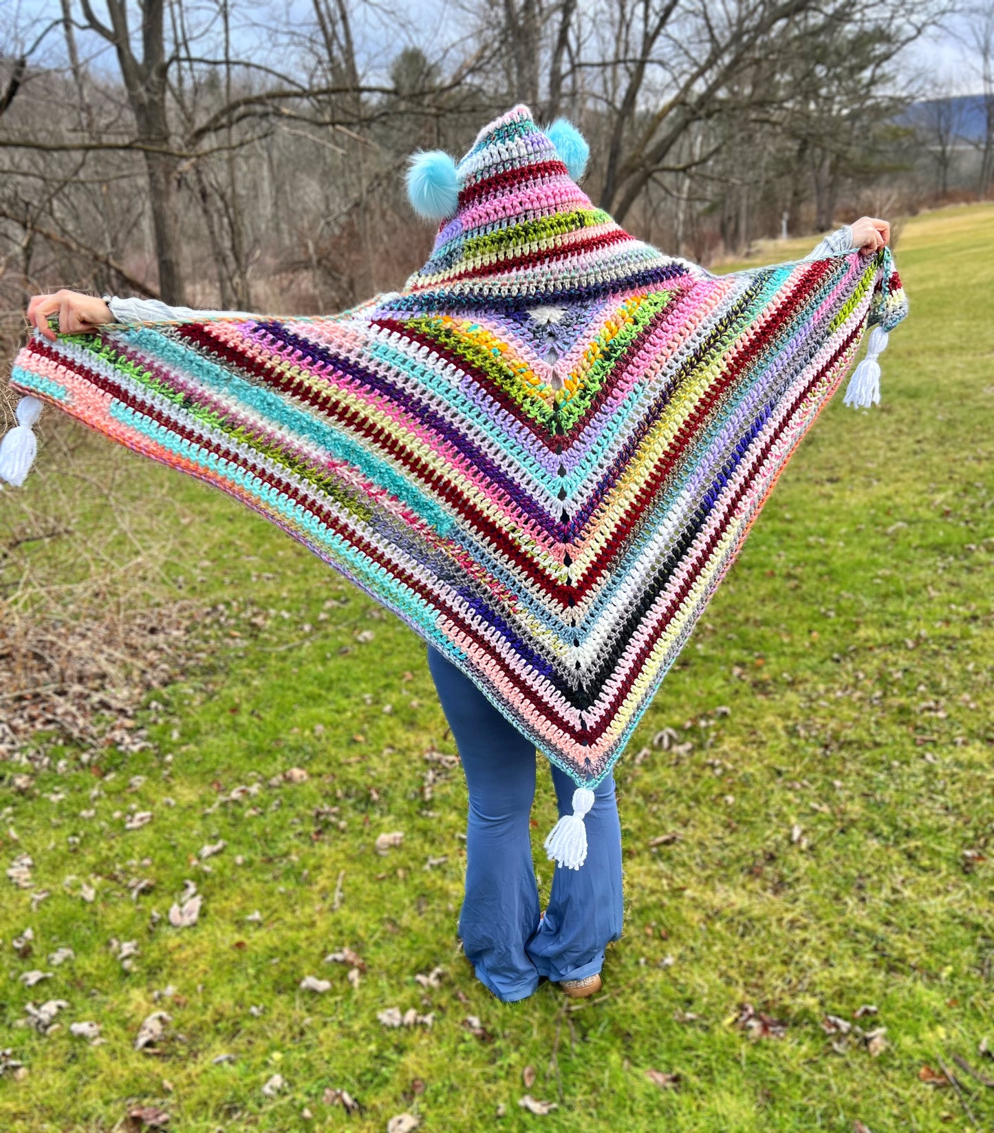 Scrappy Hooded Poncho