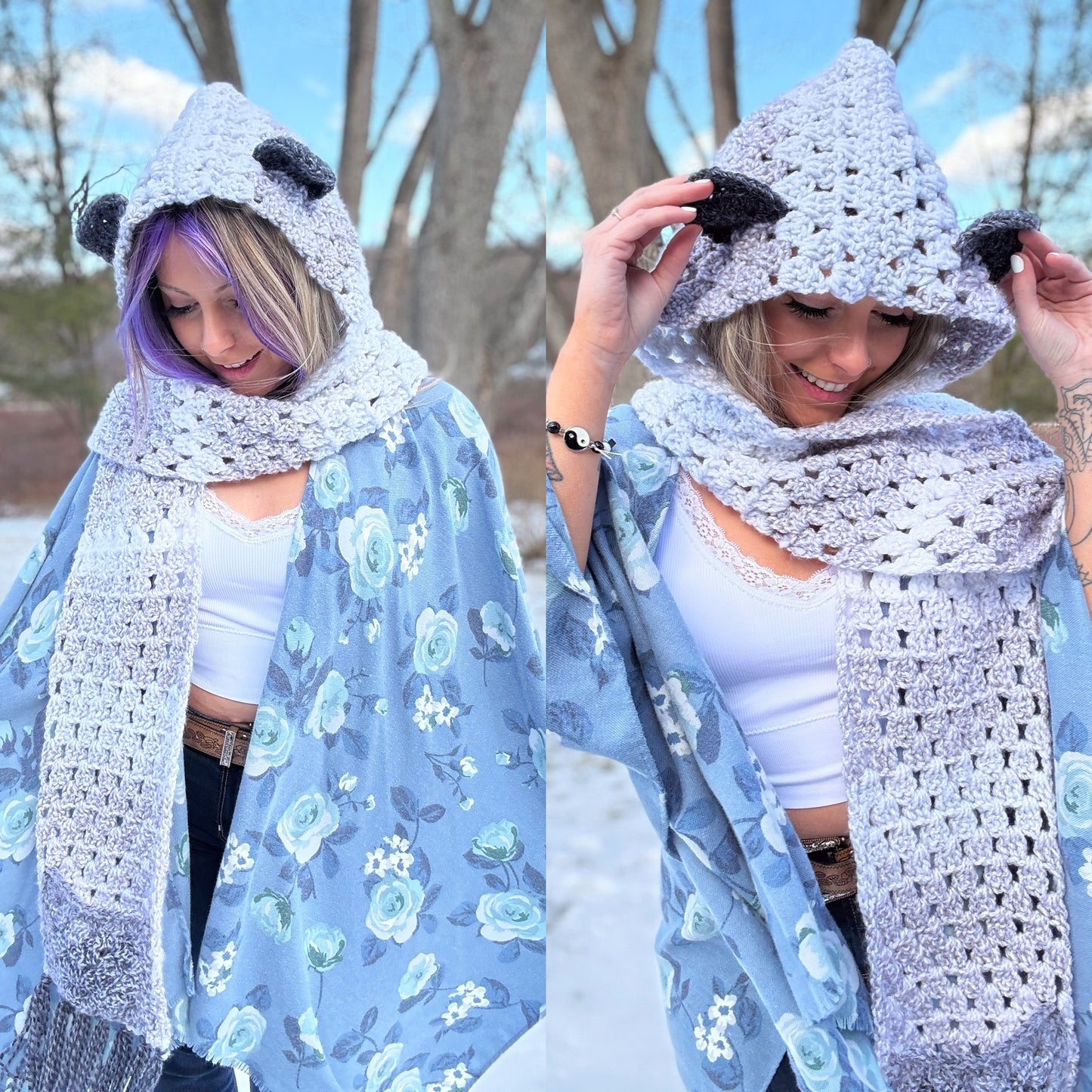 The Knotty Granny Scarf Pattern (with Hood, Pockets, Ears)