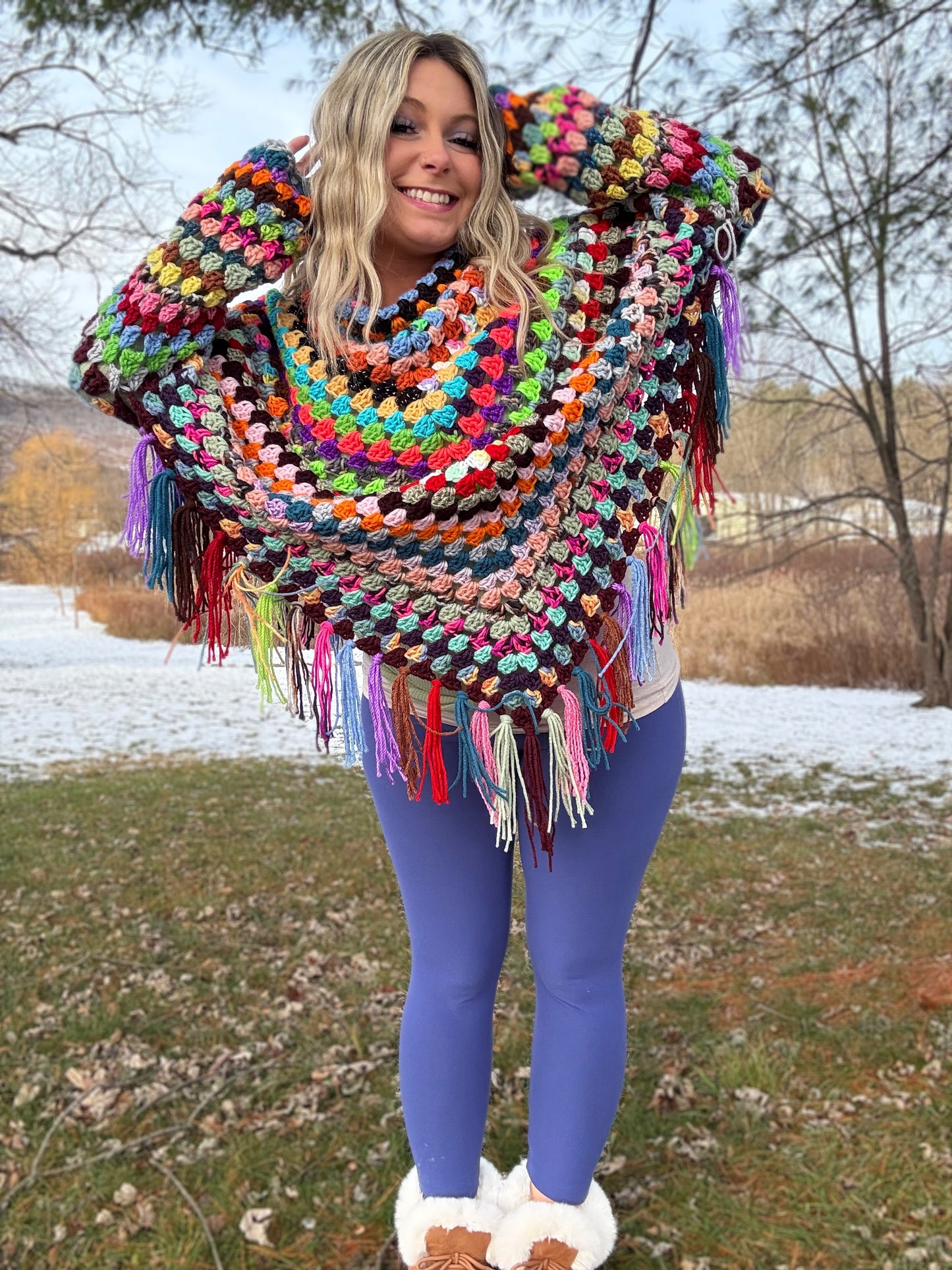 OOAK Scrappy Sweater Poncho