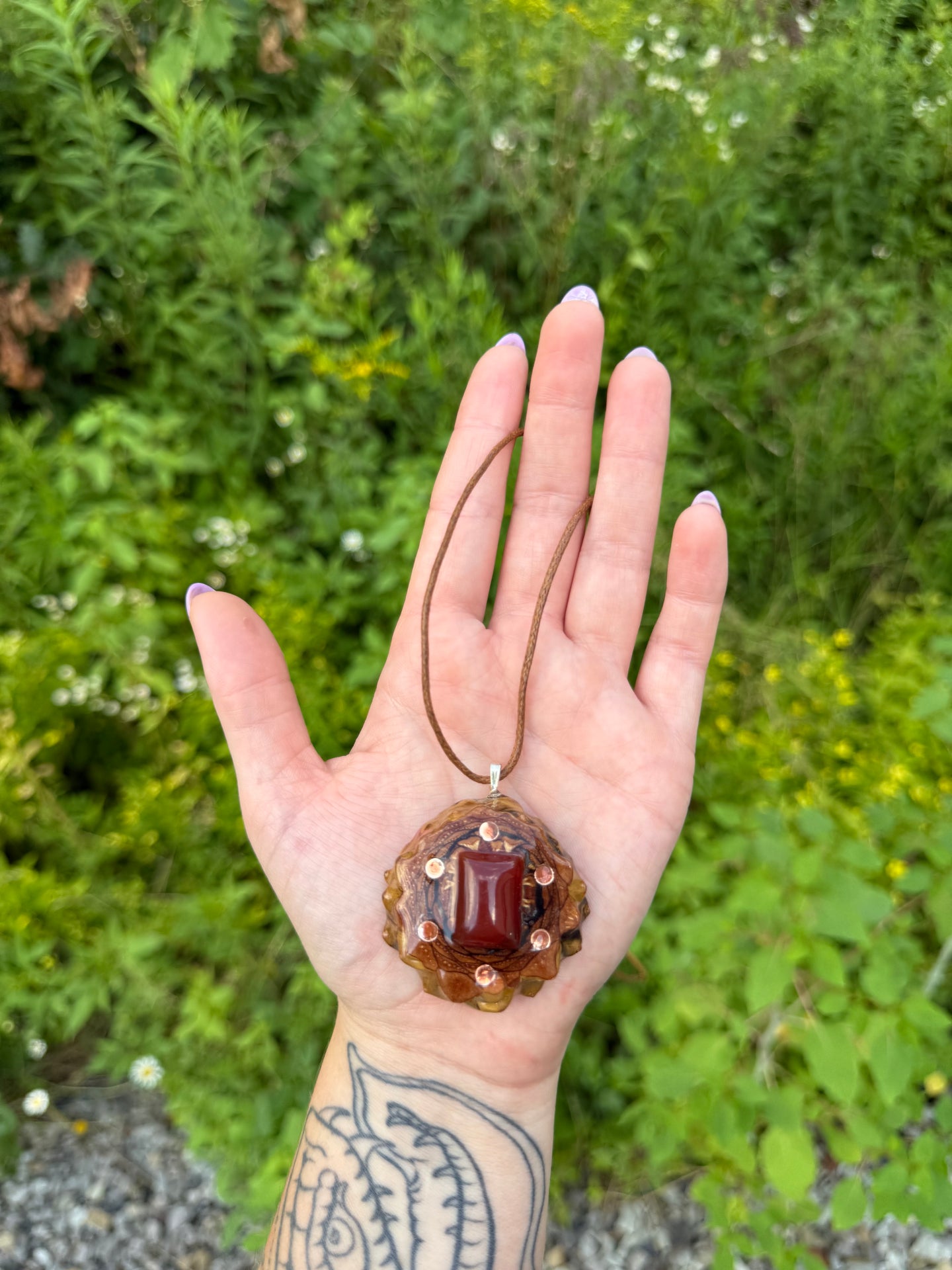 Gemstone Pinecone Pendant