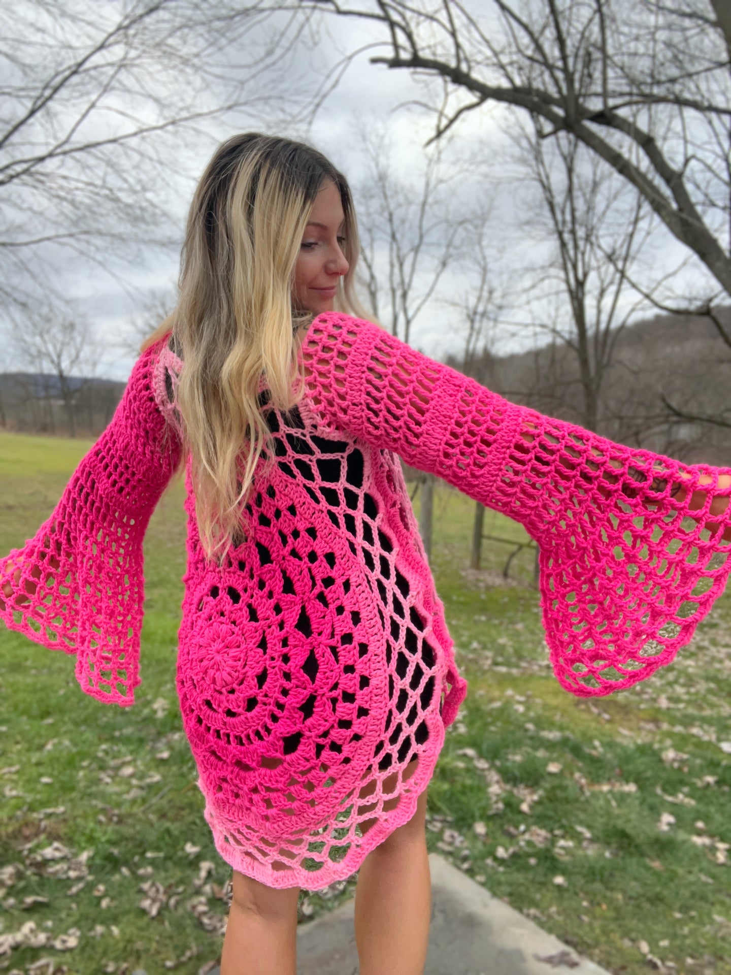 M/L Mandala Dress - Bell Sleeves