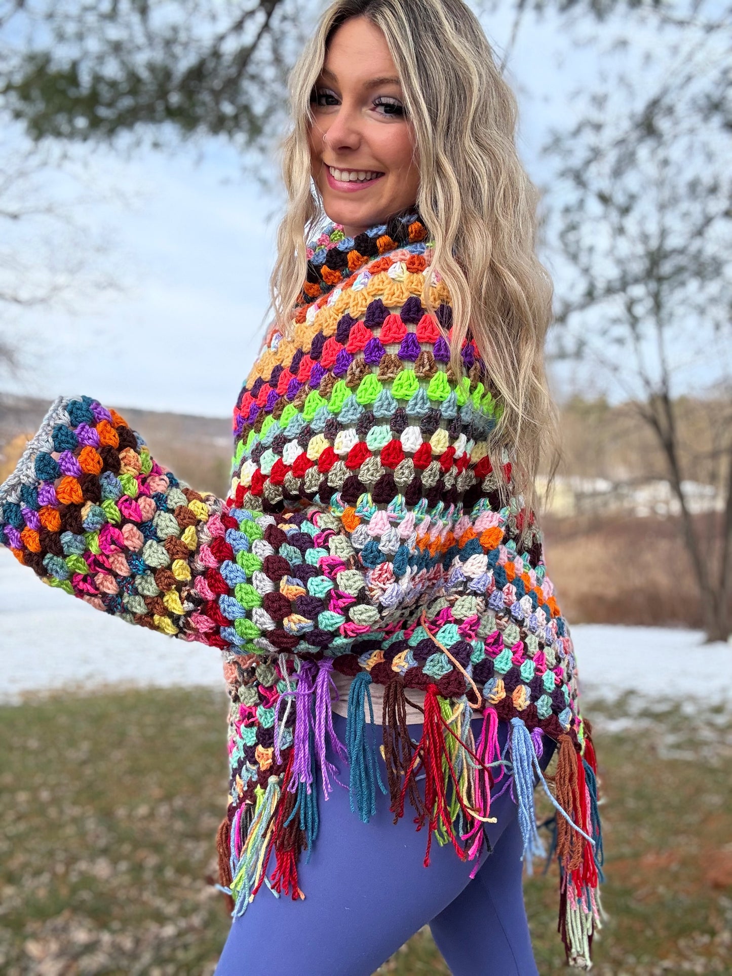 OOAK Scrappy Sweater Poncho