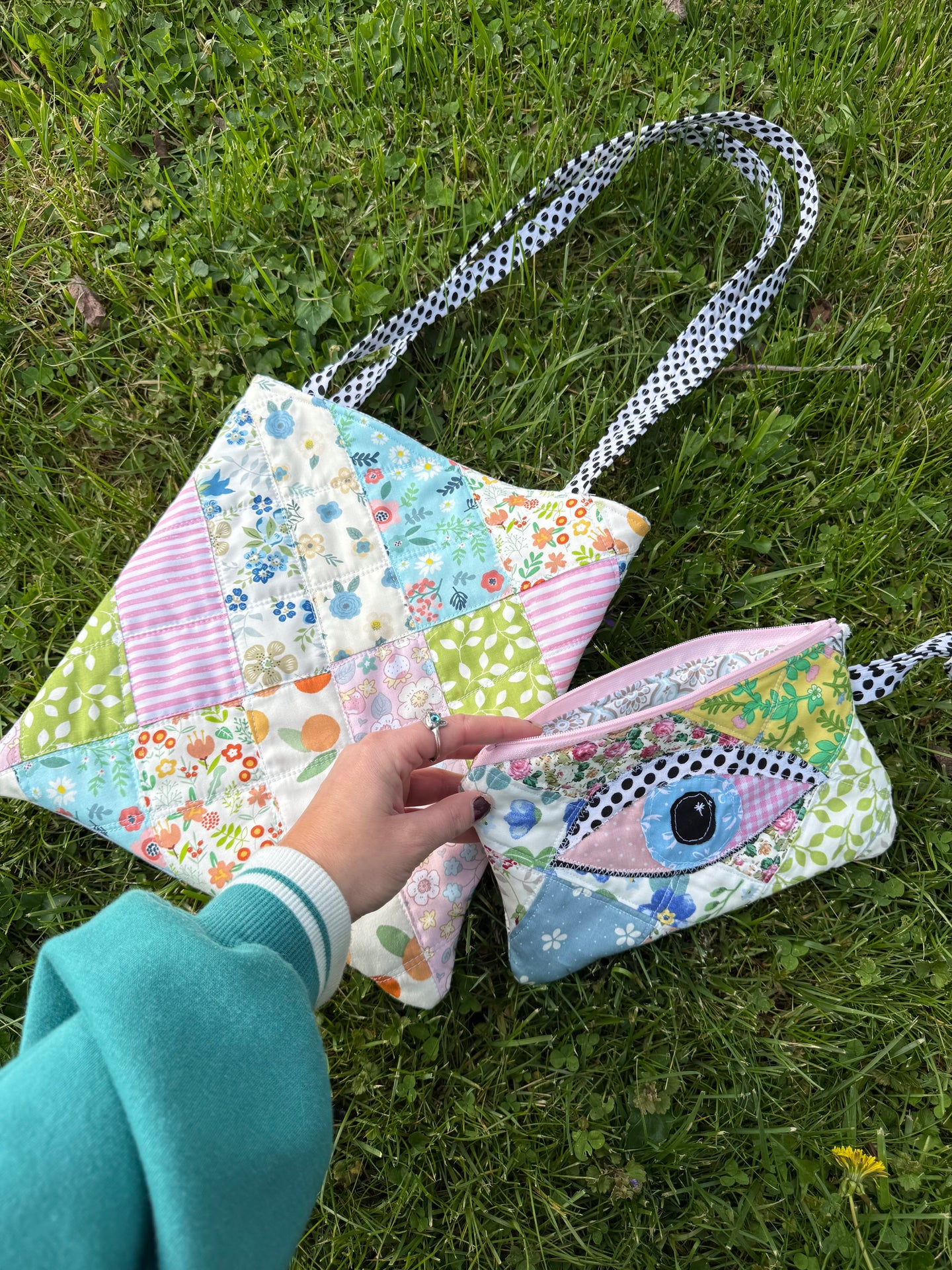 Patchwork Tote & Zipper Pouch Set
