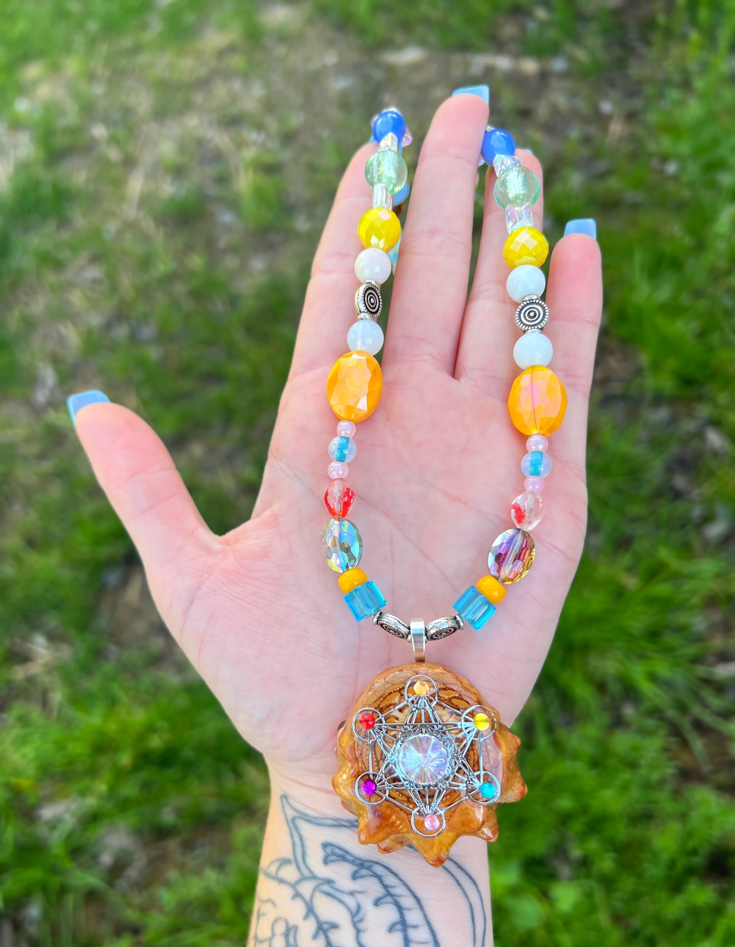 Beaded Pinecone Necklace 22-24”