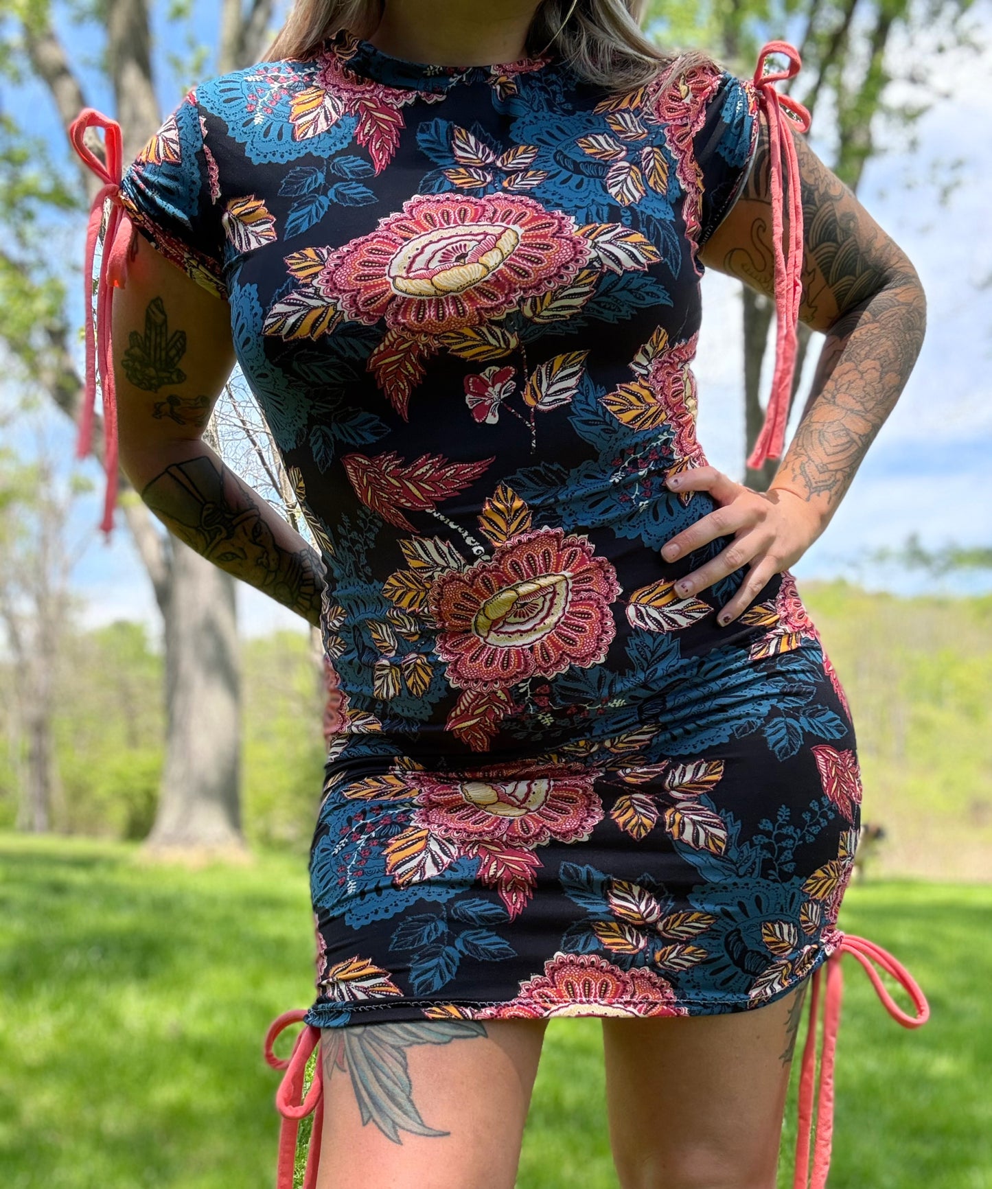 S/M Cinched Minidress Handmade