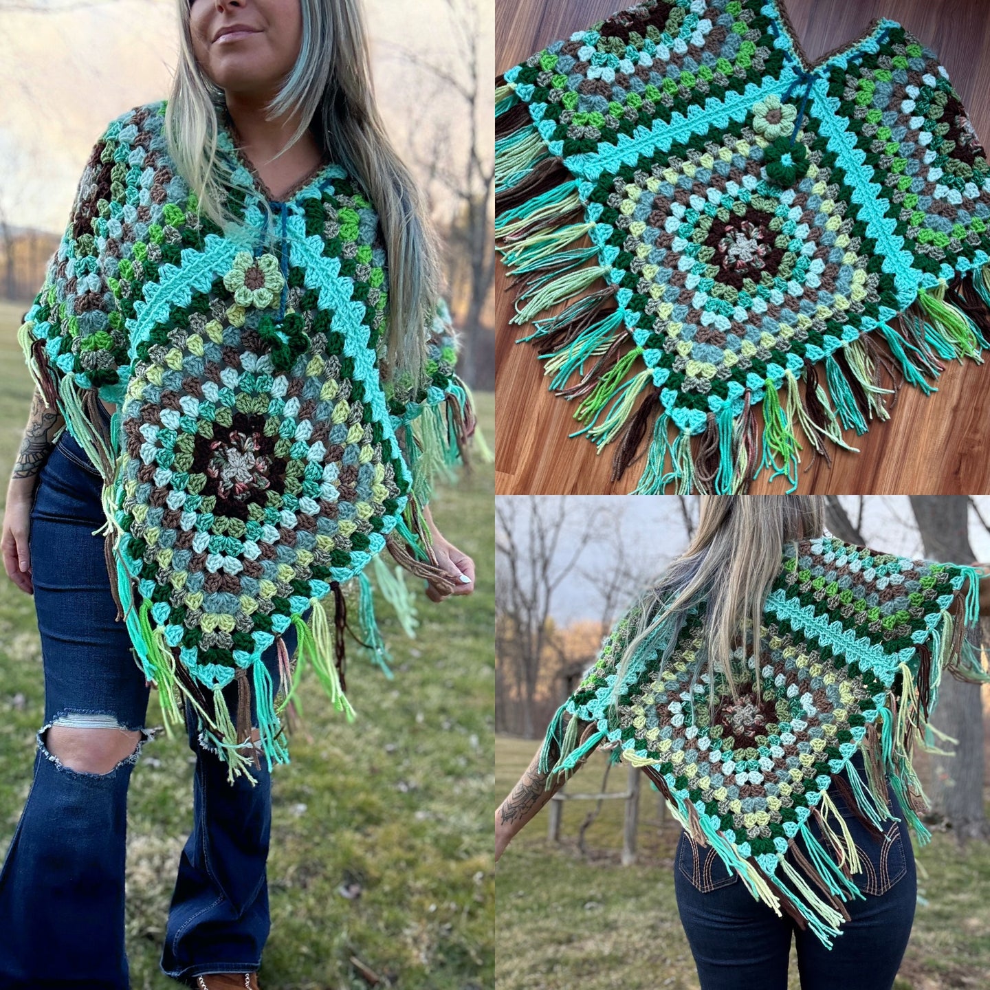 Granny Square Poncho Pattern