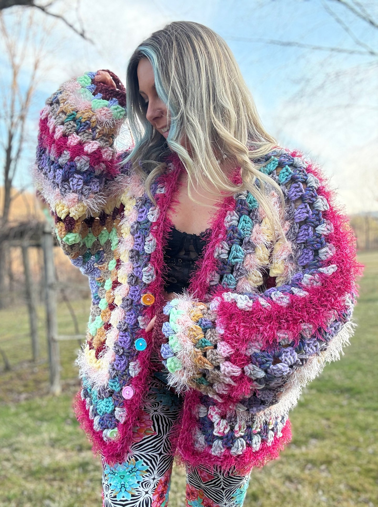 Oversized Chunky Scrap Cardi