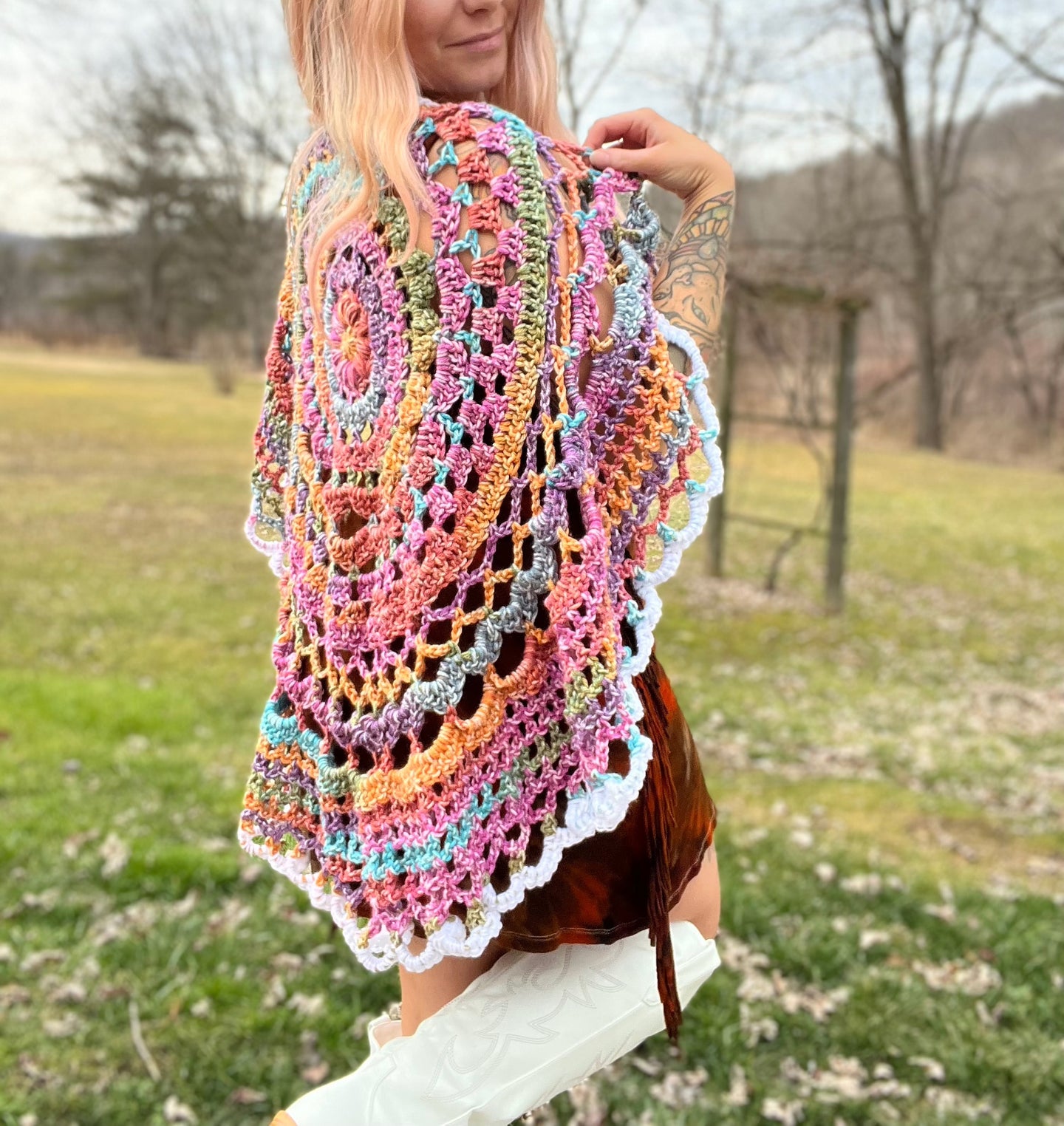 One Size Mandala Poncho / Shawl