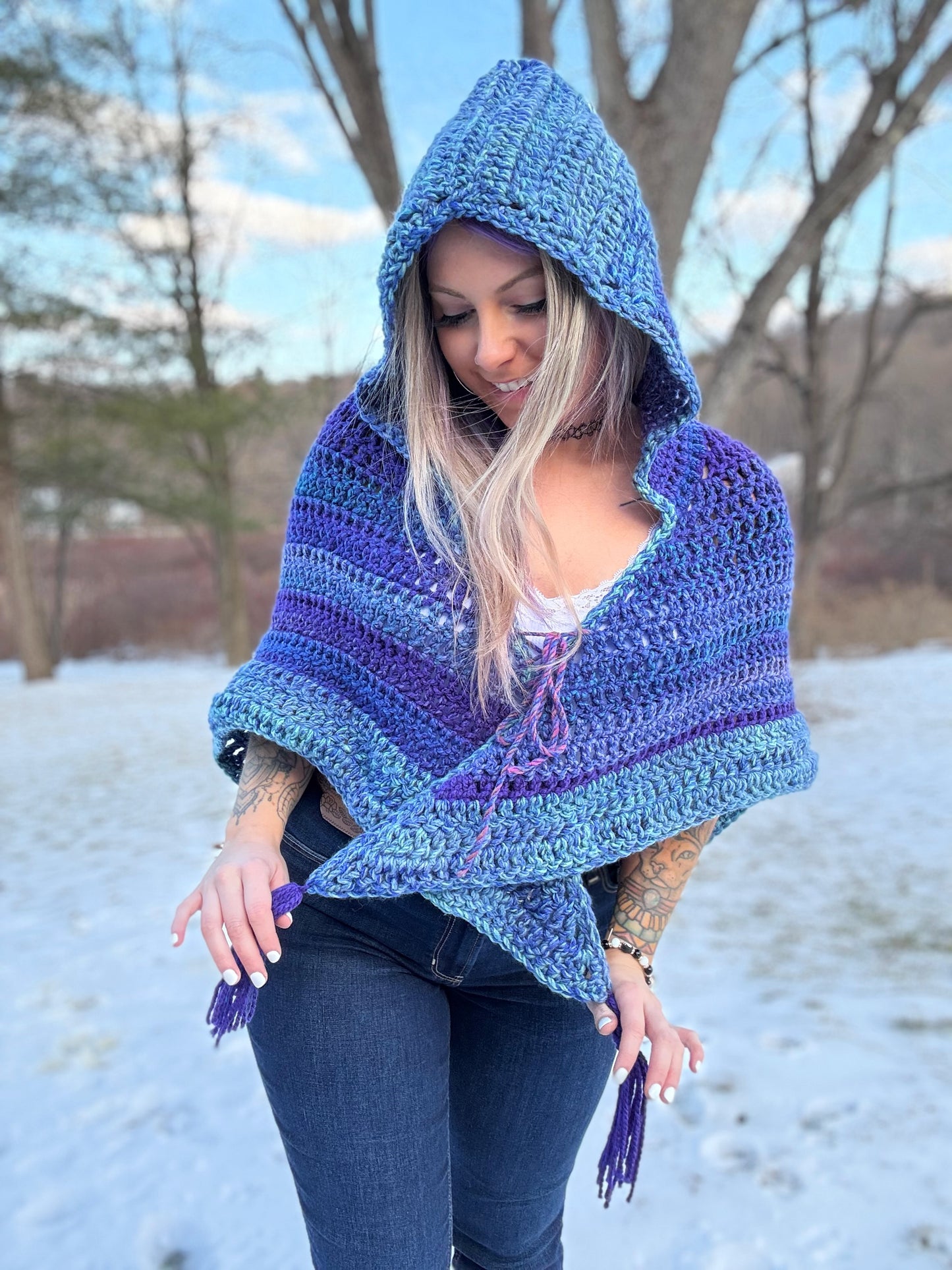 Hooded Triangle Shawl