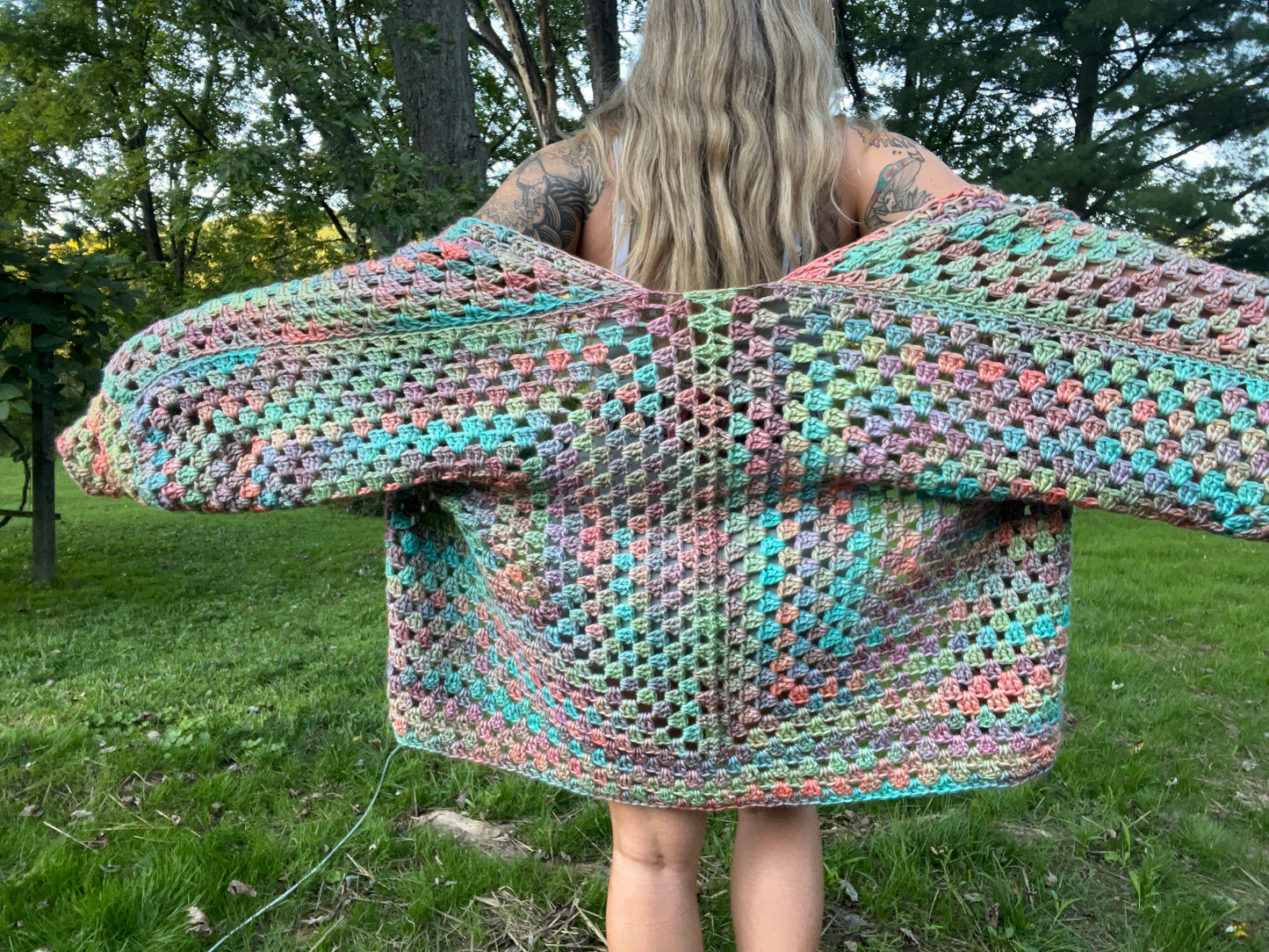 One Size Muted Rainbow Cardigan