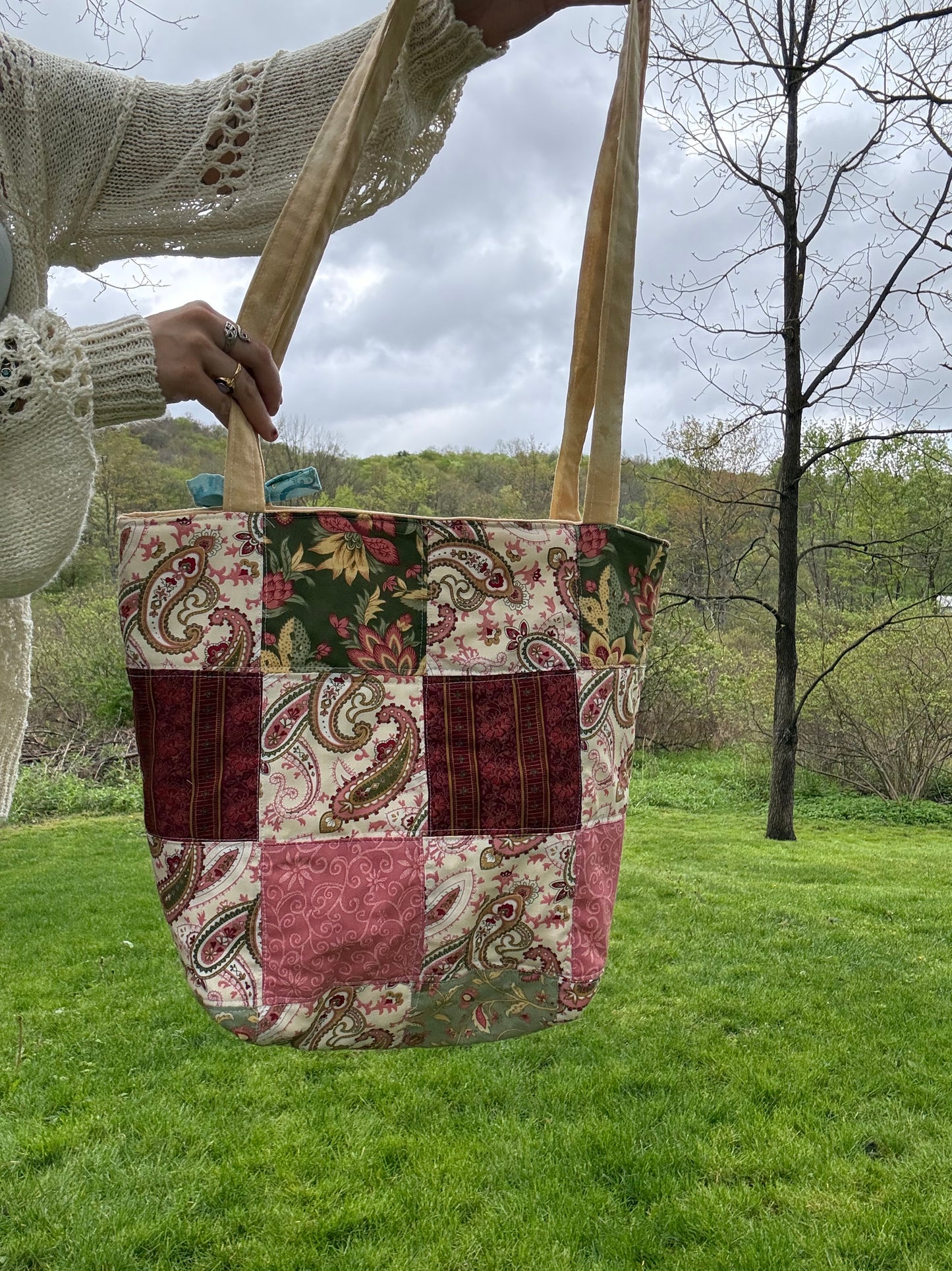 Matching Patchwork Moth Set (Tote & Zipper Pouch)
