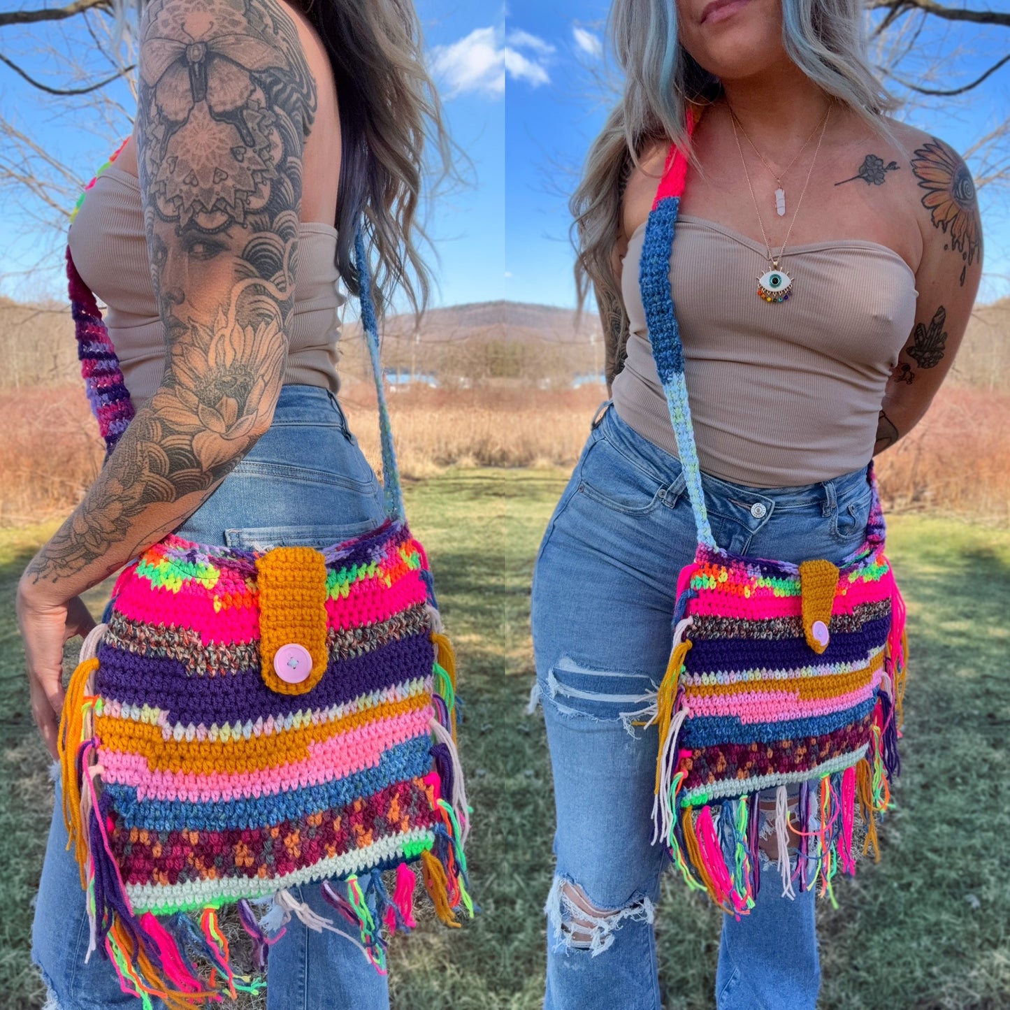 Scrappy Boho Fringe Bag (Lined)