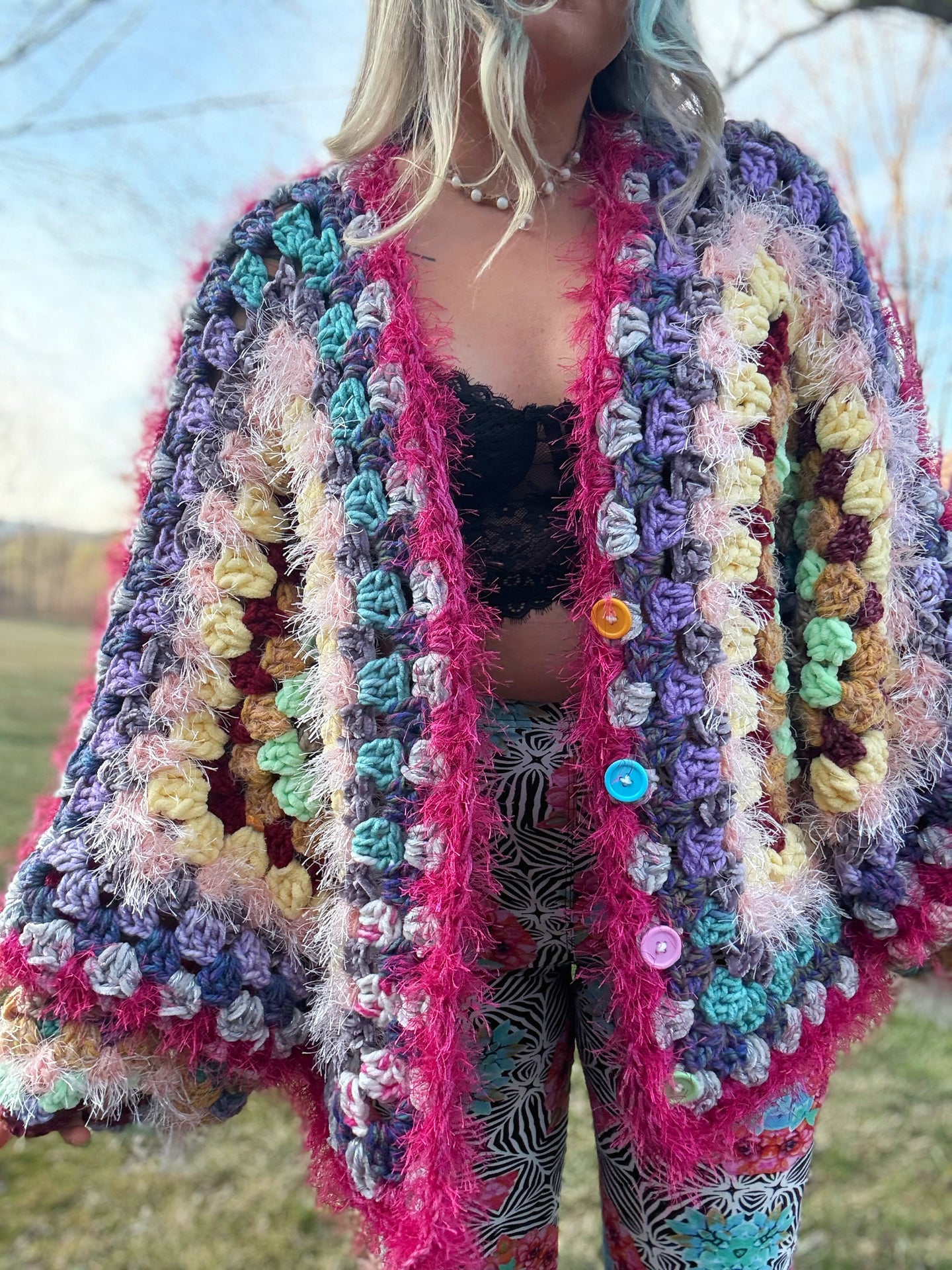 Oversized Chunky Scrap Cardi