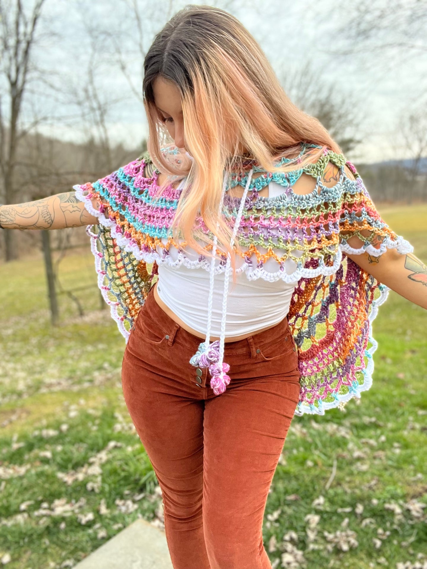 One Size Mandala Poncho / Shawl