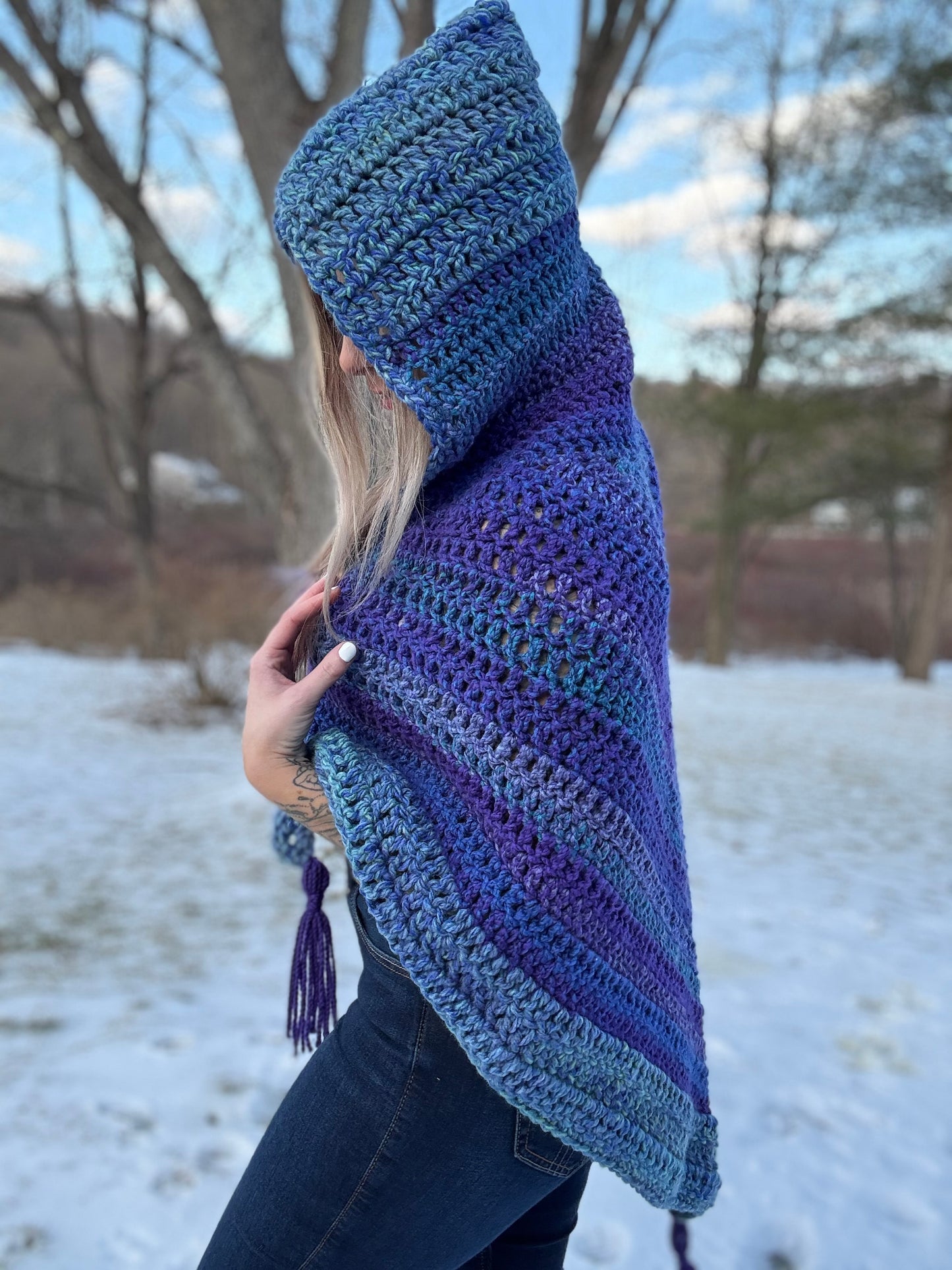 Hooded Triangle Shawl