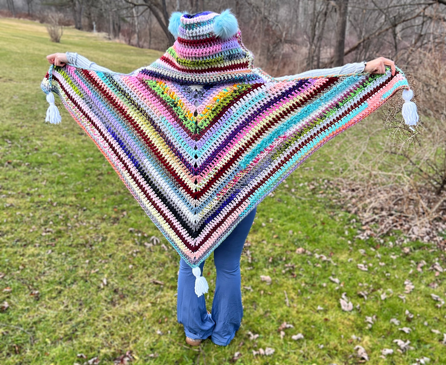 Scrappy Hooded Poncho