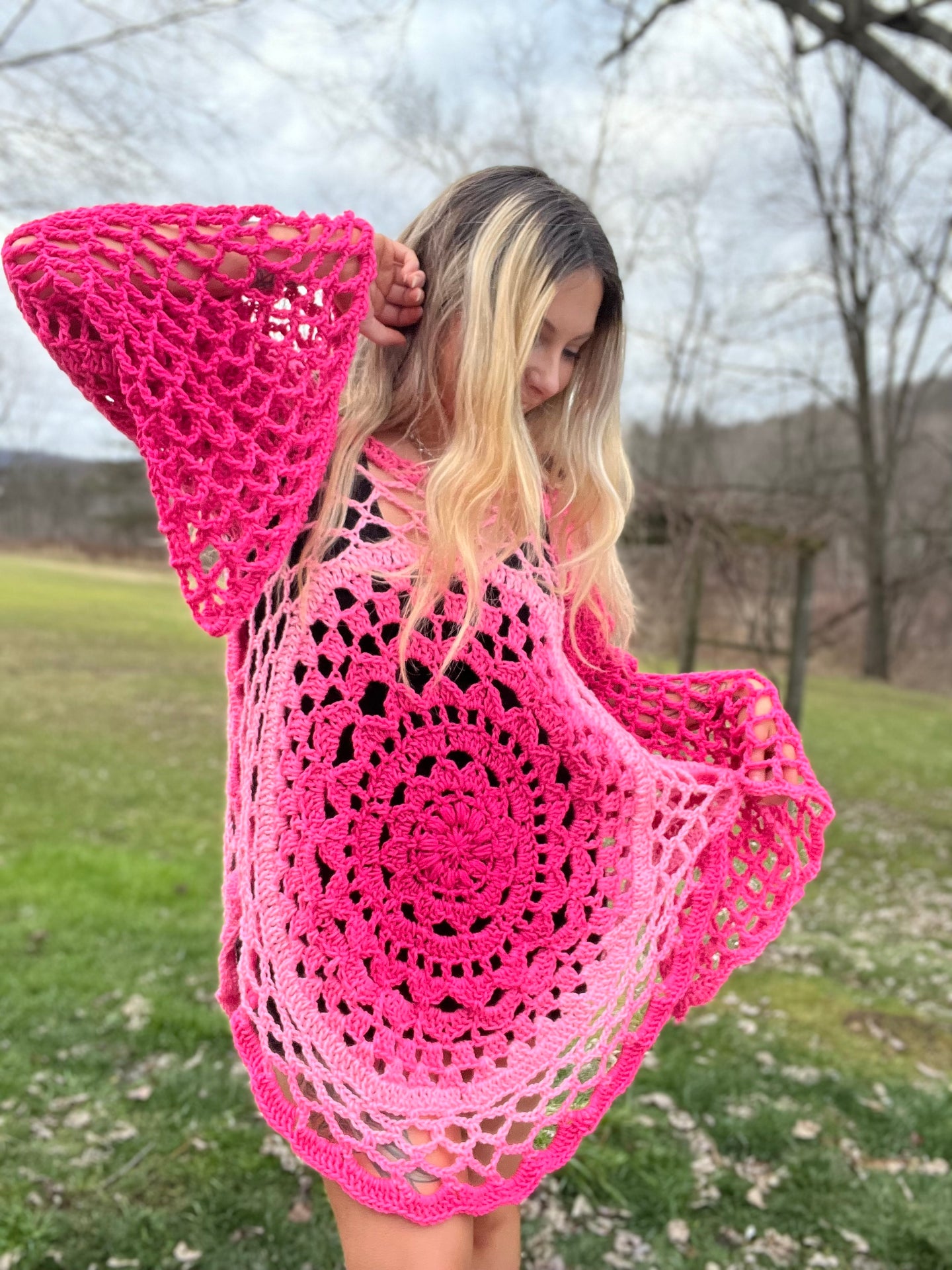 M/L Mandala Dress - Bell Sleeves