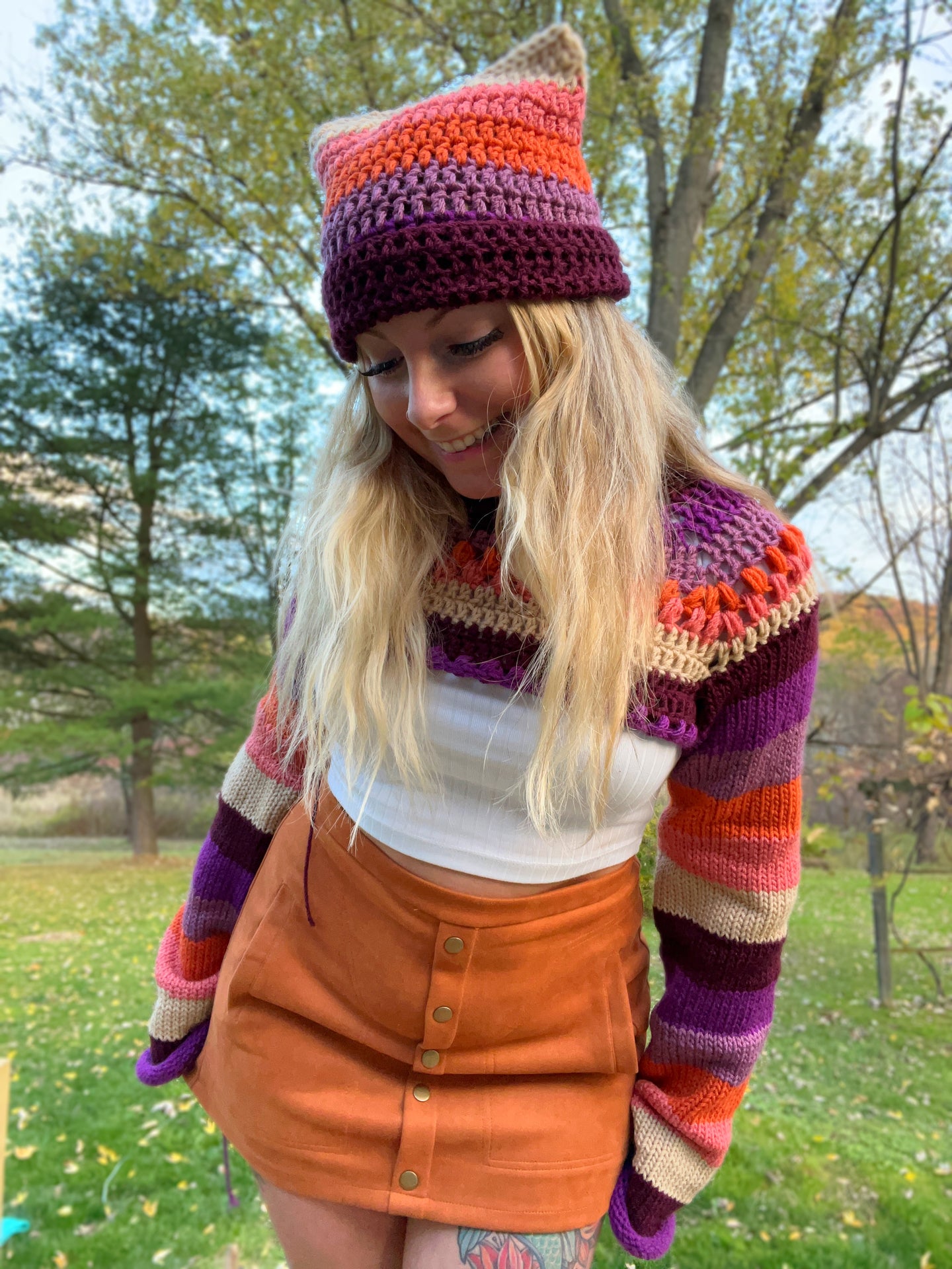 S/M Shrug & Beanie Set