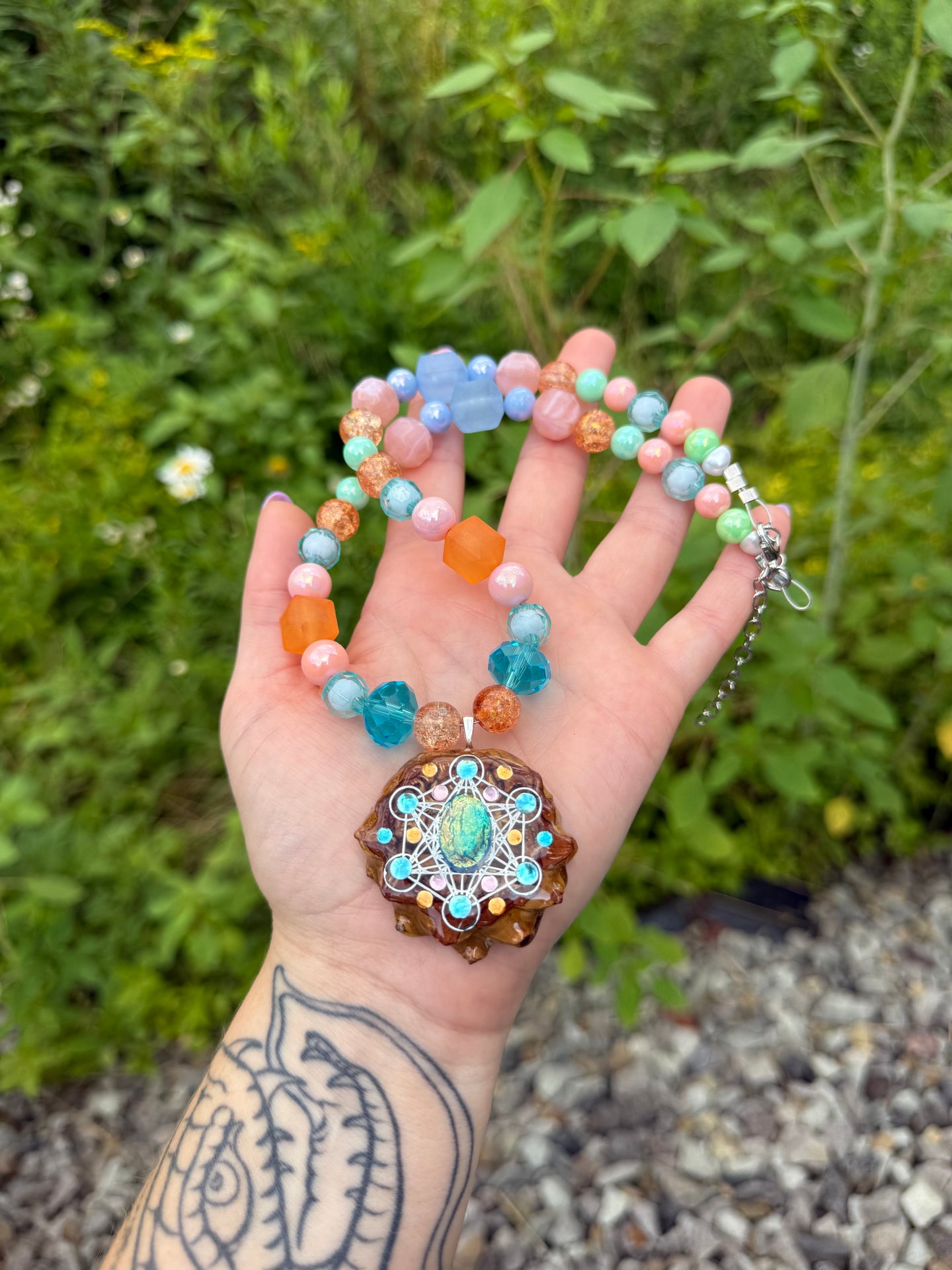 The Sapphire Sol Beaded Choker 18-20”