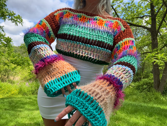 S-L Cropped Scrappy Sweater