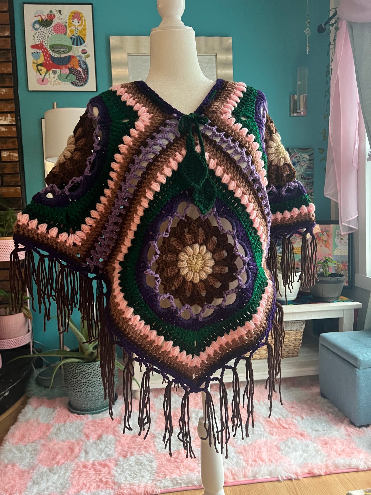 Mandala Flower Poncho