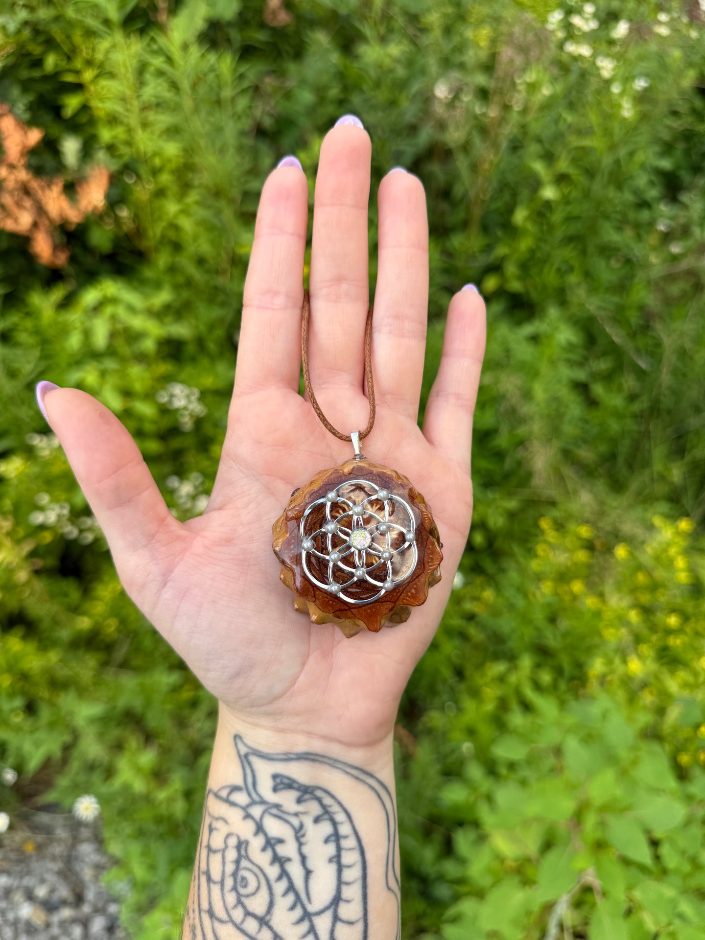 Flower of Life Pinecone Pendant