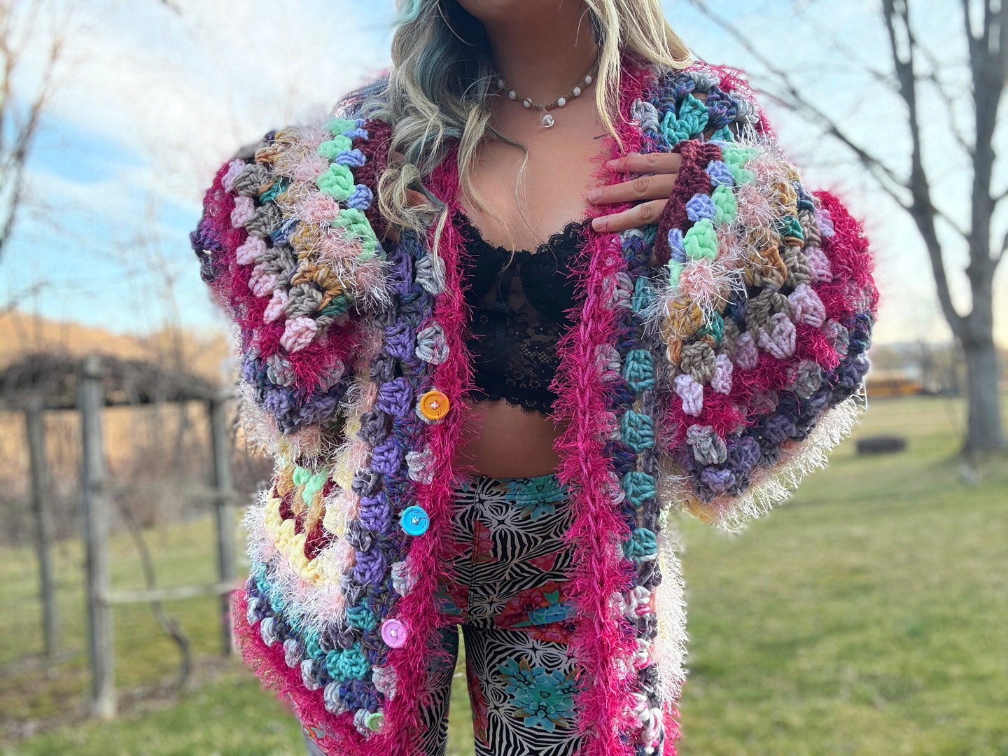 Oversized Chunky Scrap Cardi